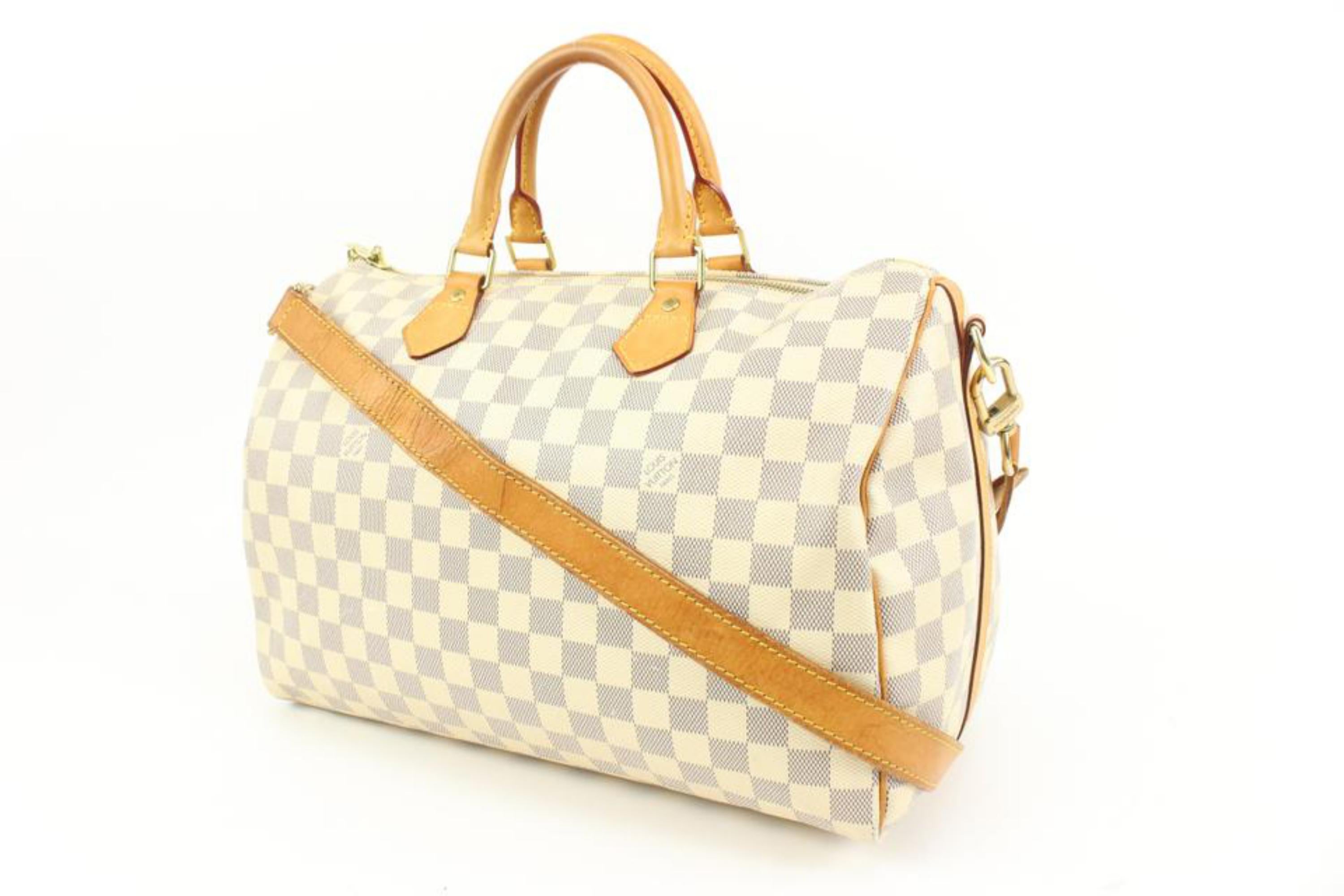 Louis Vuitton Damier Azur Speedy Bandouliere 35 Boston with Strap 10lk323s
Date Code/Serial Number: SP1113
Made In: France
Measurements: Length:  14