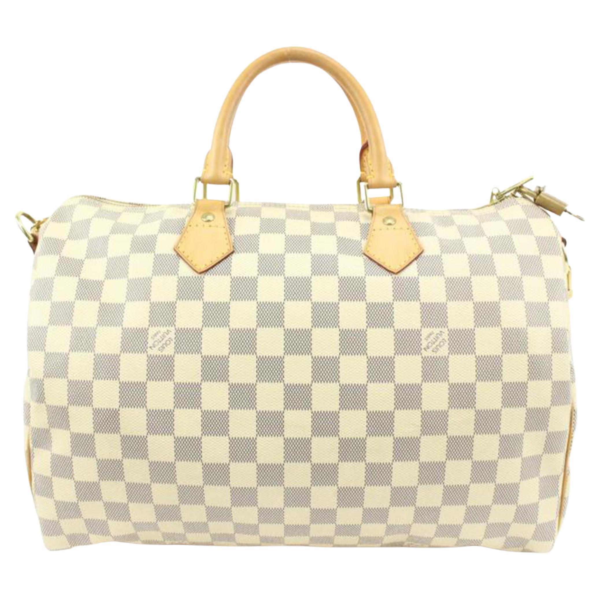 Louis Vuitton Damier Azur Speedy Bandouliere 35 with Strap 86lv33s