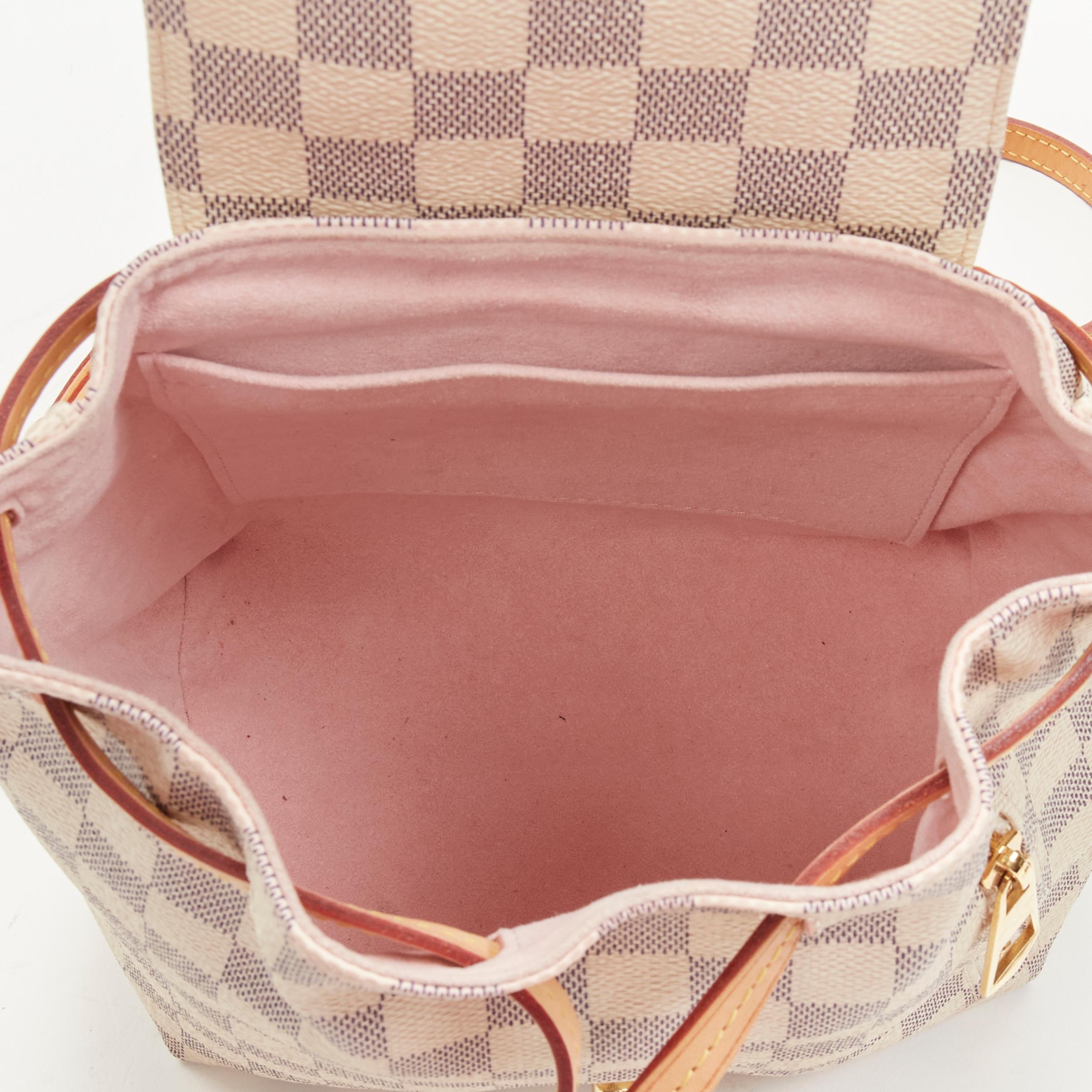 LOUIS VUITTON Damier Azur Sperone BB Weiß karierter Rucksack 3