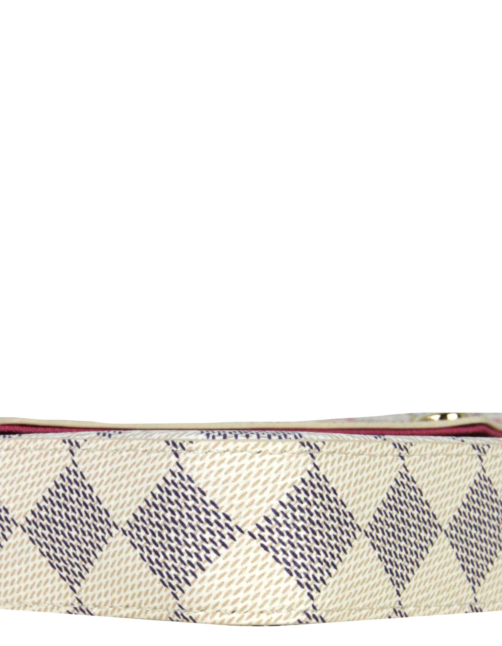 Louis Vuitton Damier Azur Studs Felicie Chain Wallet Crossbody Bag For Sale 2