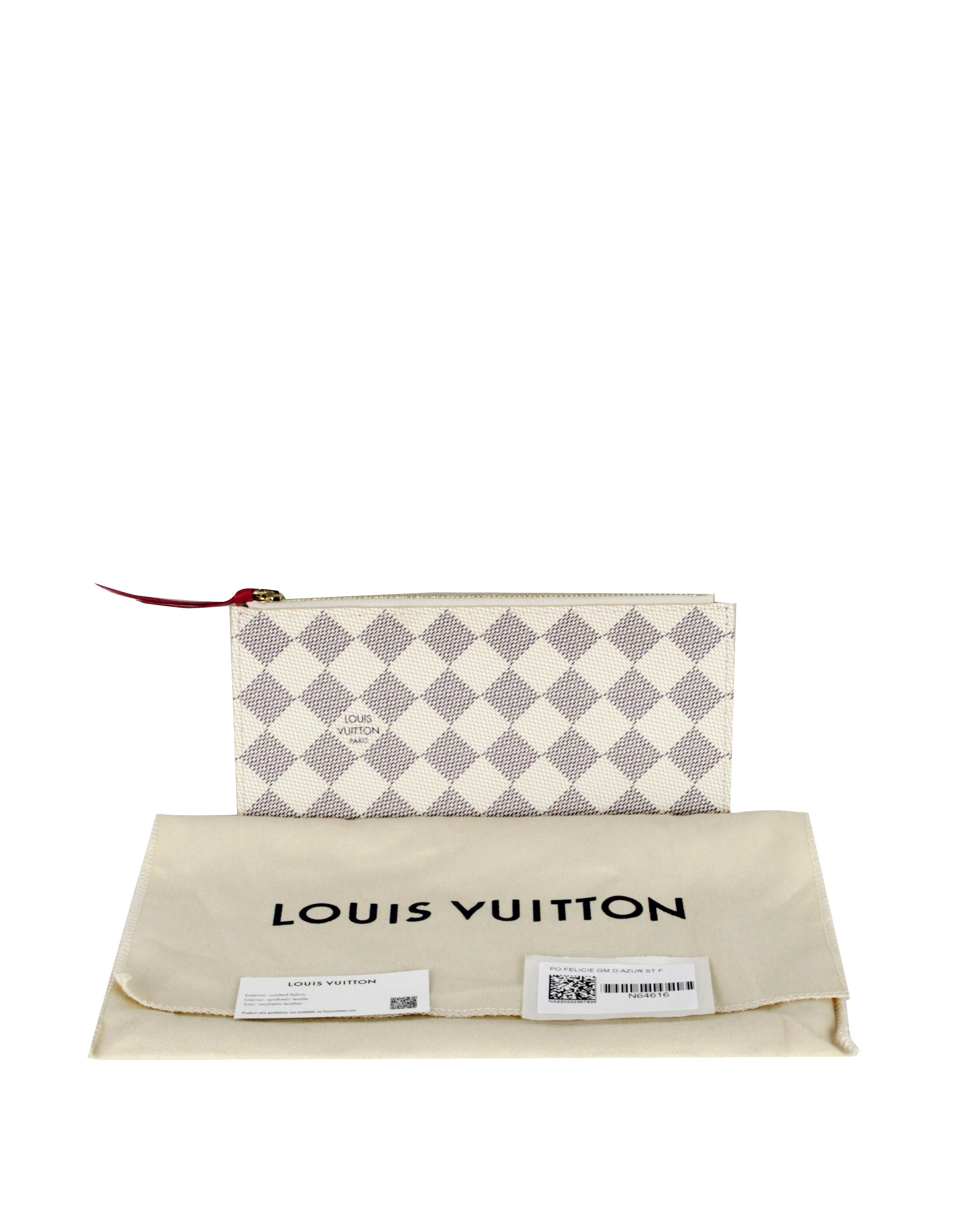 Women's or Men's Louis Vuitton Damier Azur Studs Felicie Chain Wallet Crossbody Bag