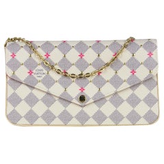 Louis Vuitton Damier Azur Studs Felicie Chain Wallet Crossbody Bag