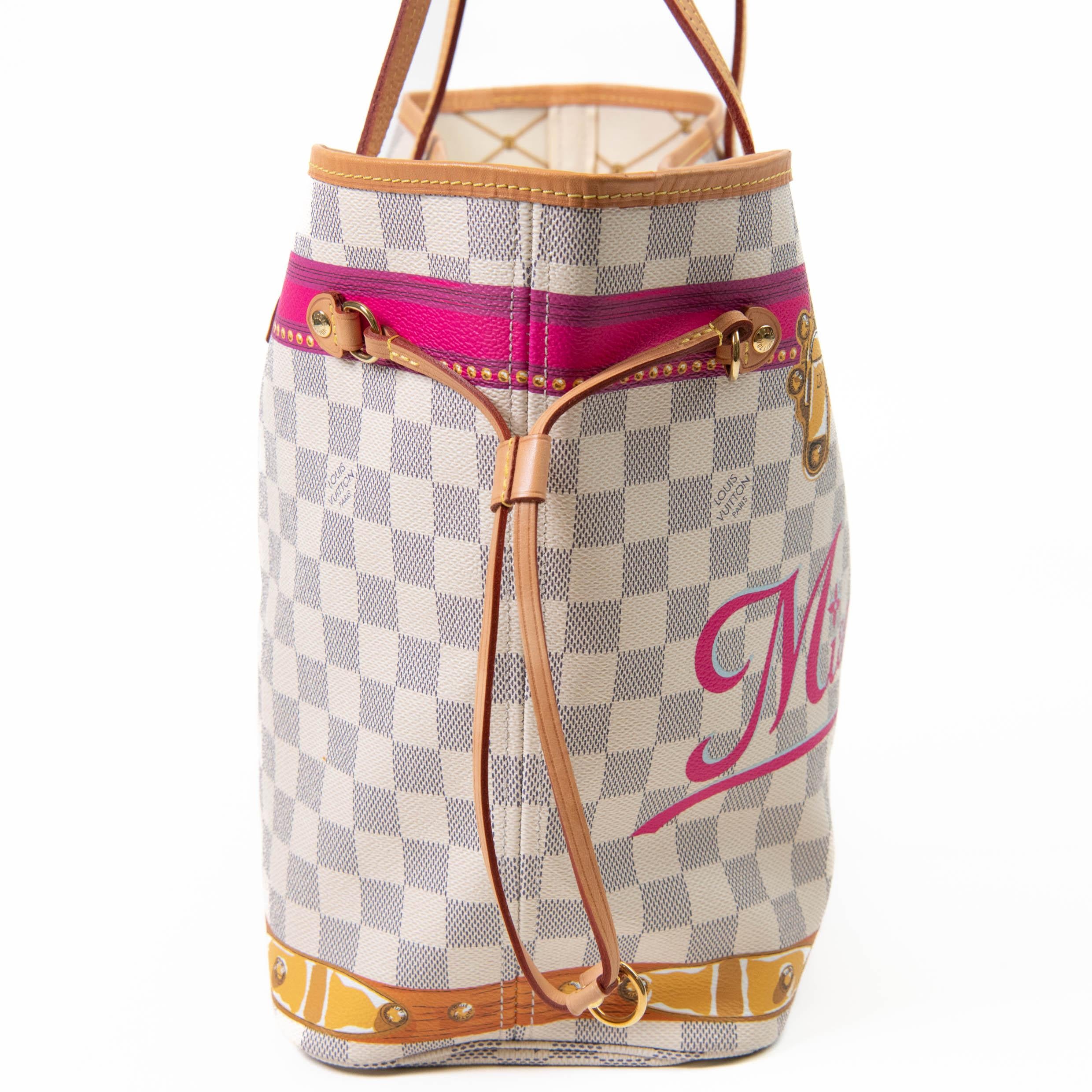 Louis Vuitton Damier Azur Summer Trunks Miami Neo Neverfull MM In Good Condition In Corona Del Mar, CA