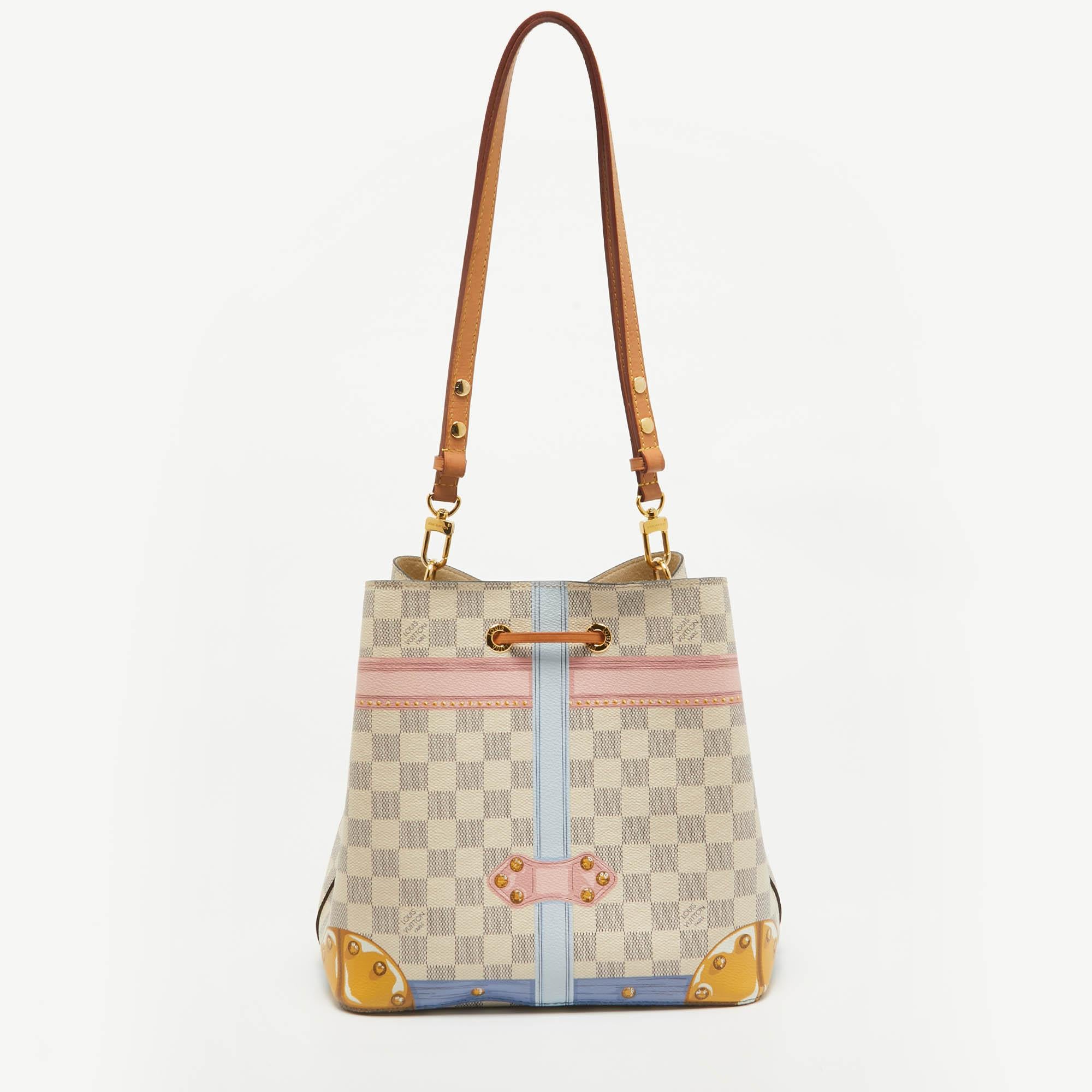 Louis Vuitton Damier Azur Summer Trunks NeoNoe MM Bag In Good Condition In Dubai, Al Qouz 2