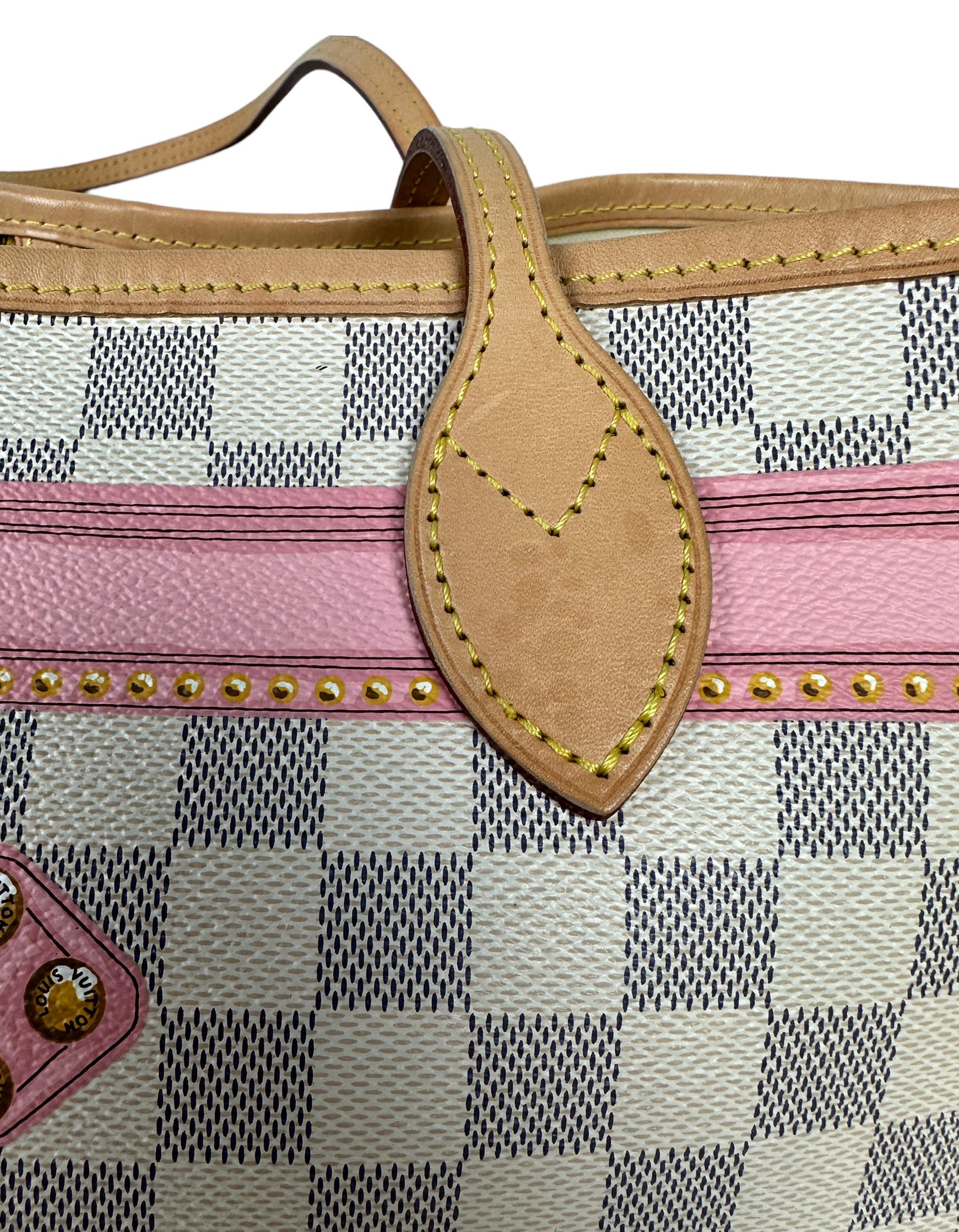 Louis Vuitton Damier Azur Summer Trunks Neverfull MM Tote Bag For Sale 9