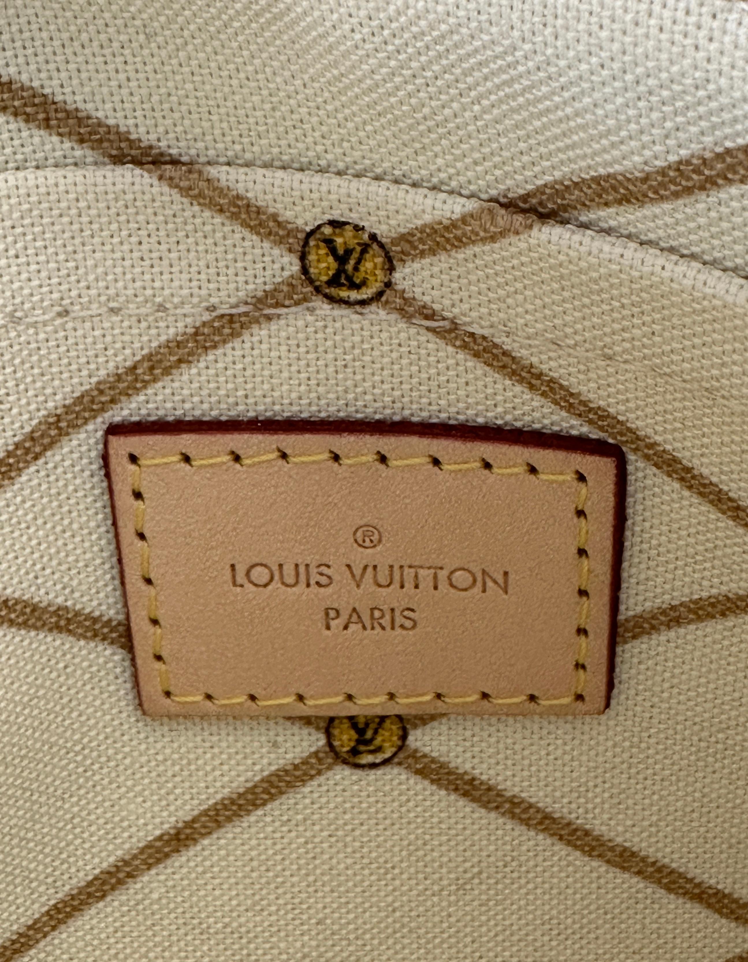 Louis Vuitton Damier Azur Sommer-Tragetasche Neverfull MM Tote Bag im Angebot 11