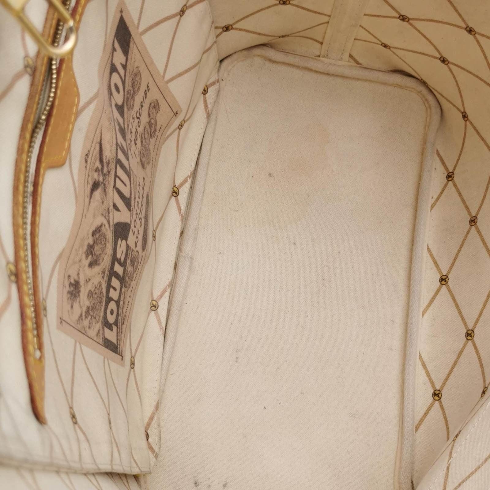 Louis Vuitton Damier Azur Bañador Neverfull MM Blanco 5