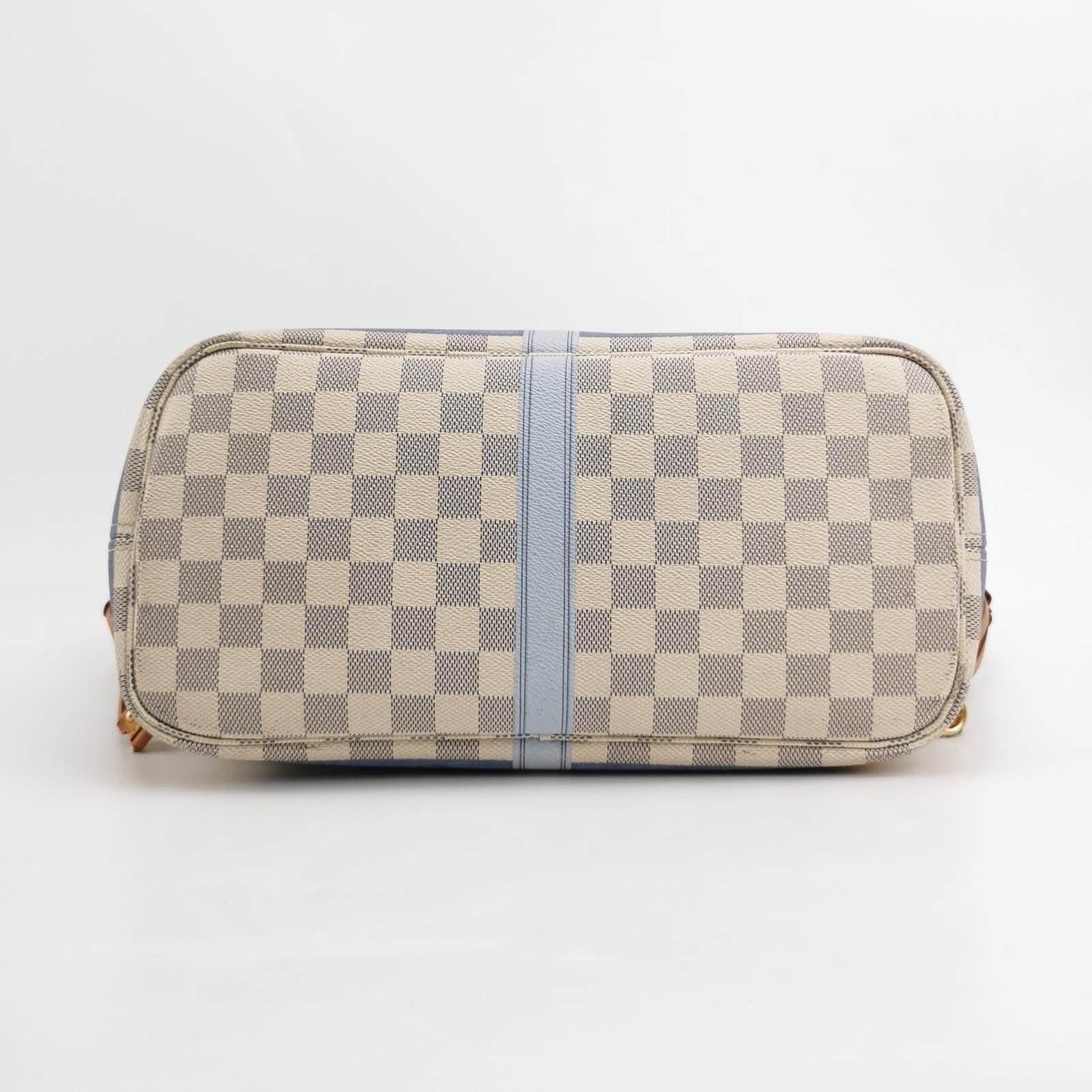 Louis Vuitton Damier Azur Bañador Neverfull MM Blanco 3
