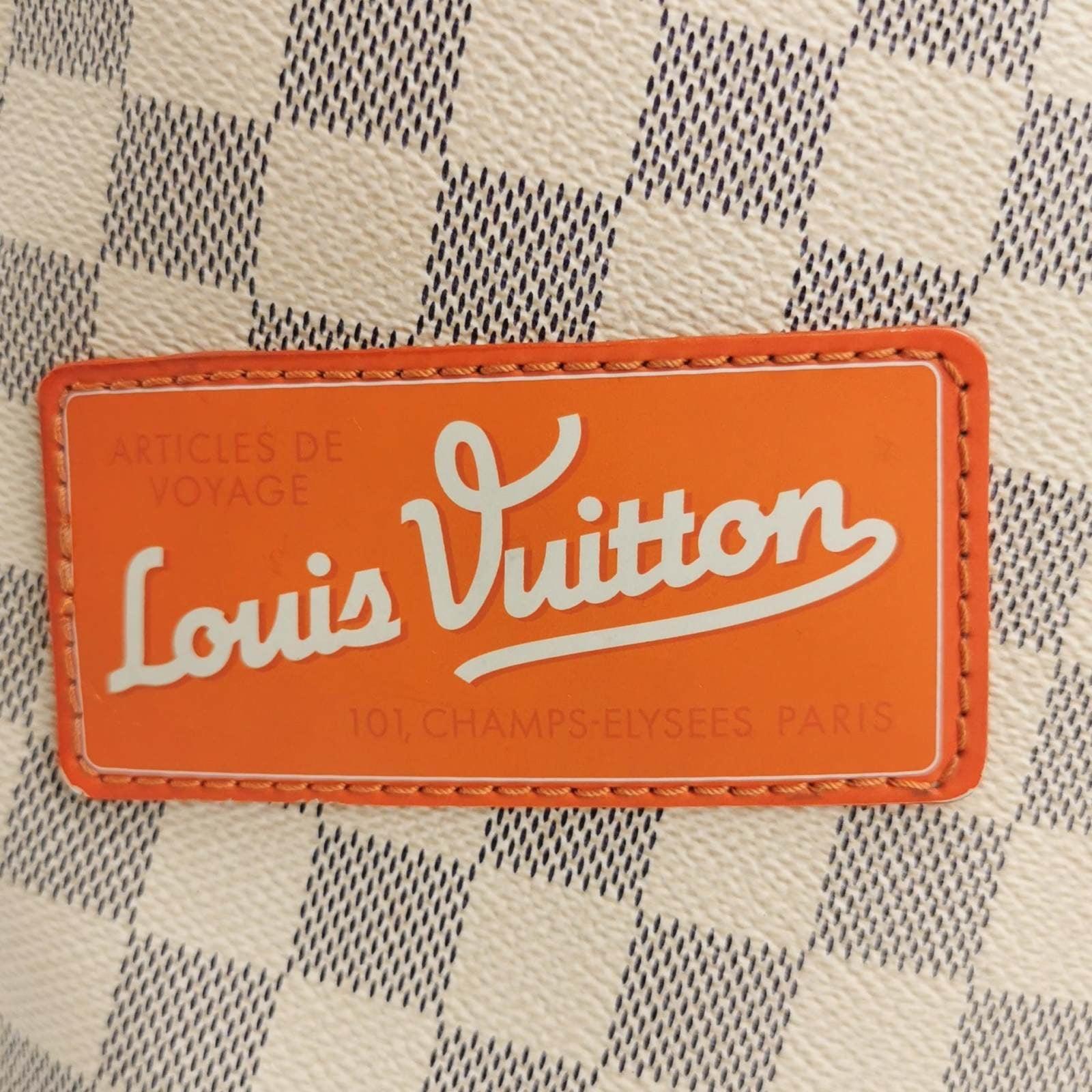 Louis Vuitton Damier Azur Bañador Neverfull MM Blanco 4