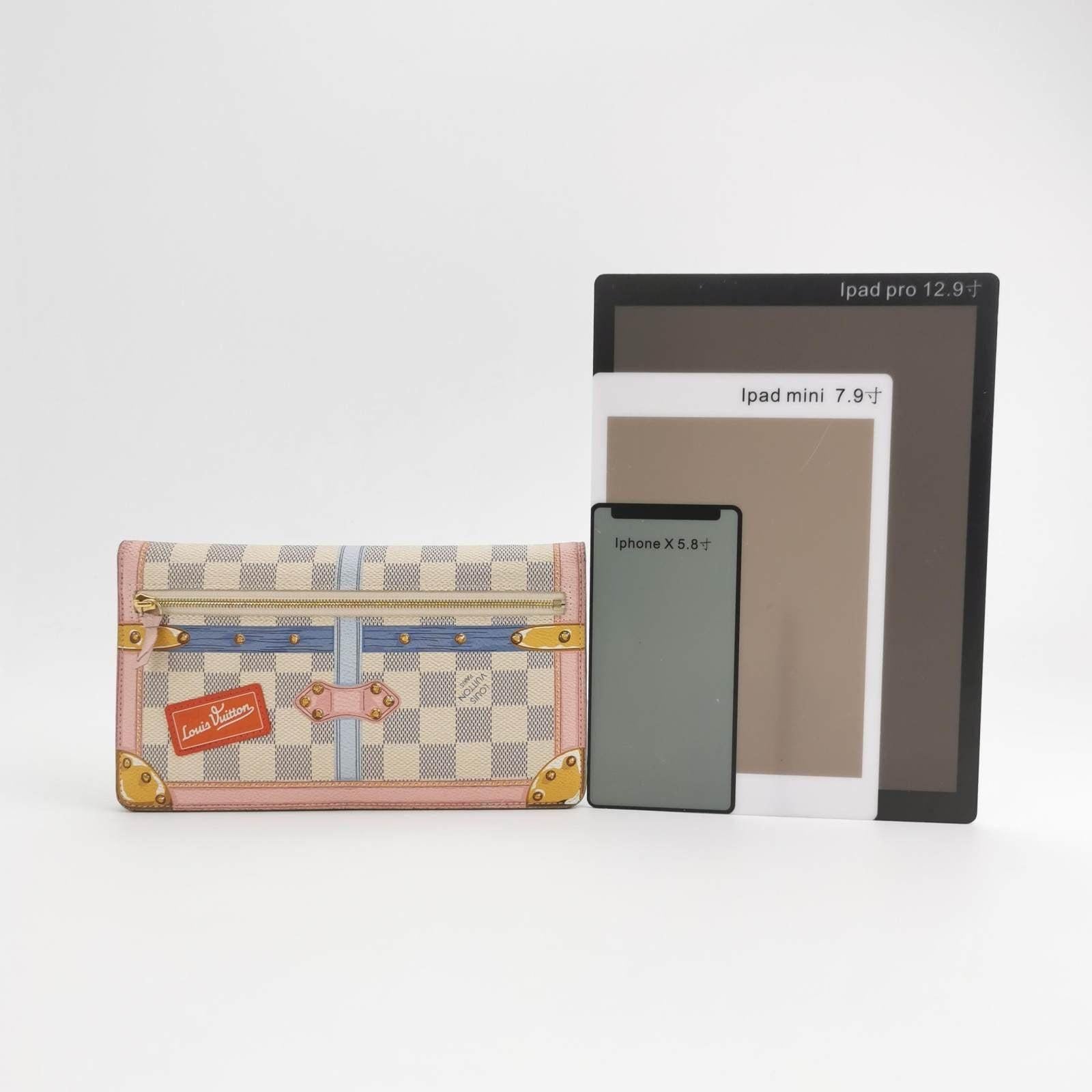 Brown Louis Vuitton Damier Azur Summer Trunks Pochette Weekend White