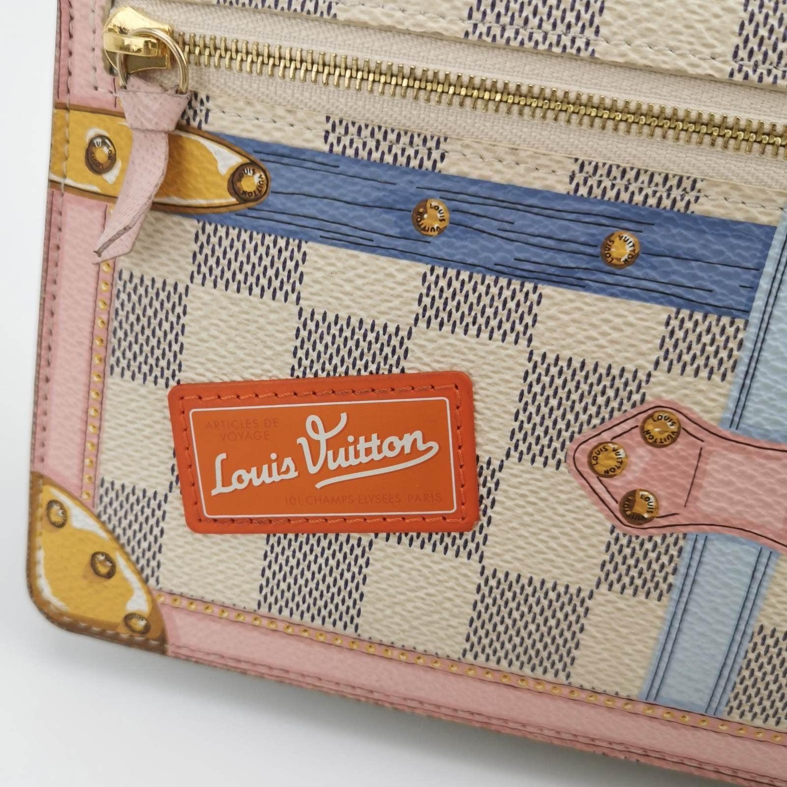 Louis Vuitton Damier Azur Summer Trunks Pochette Weekend White 2