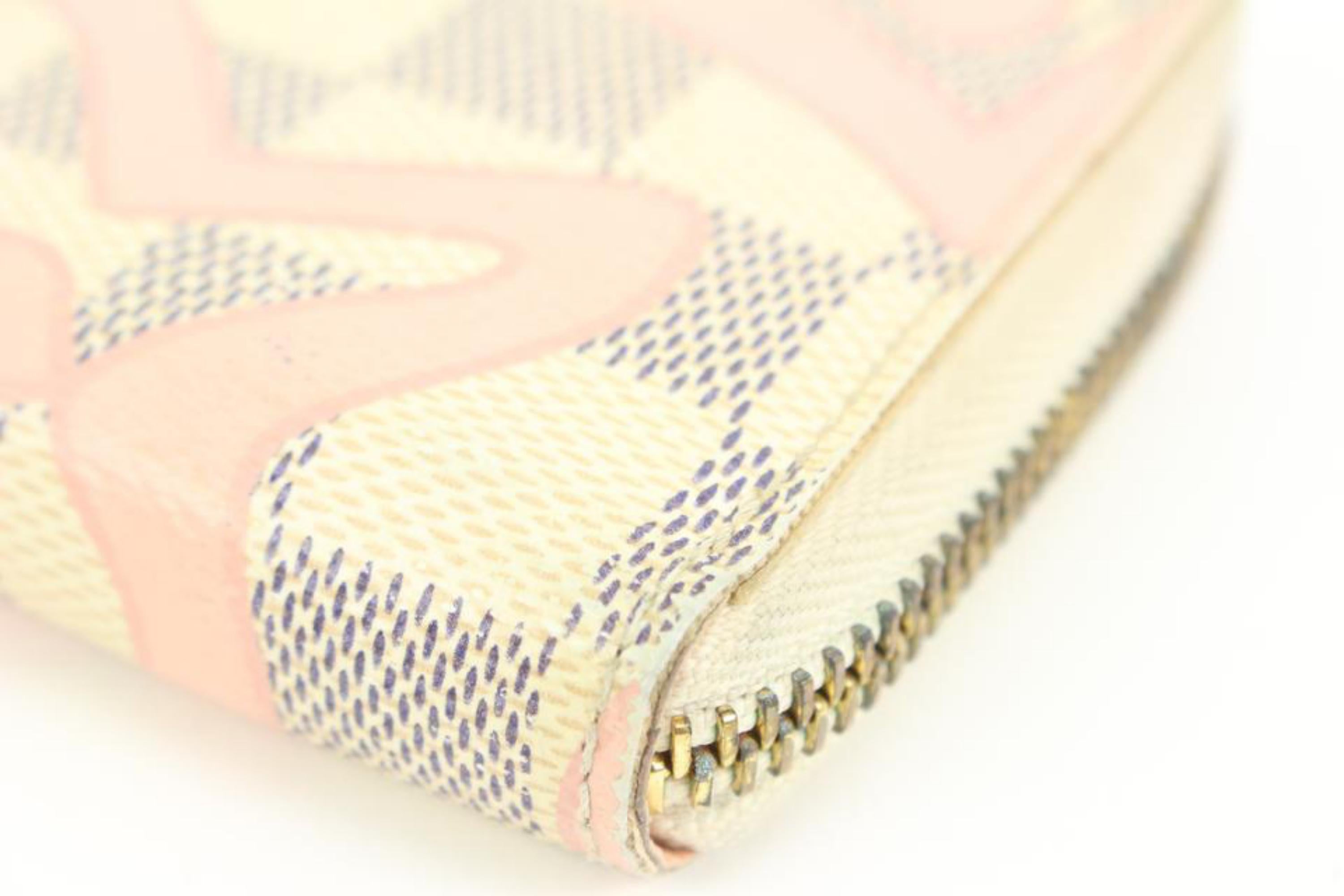 Louis Vuitton Damier Azur Tahitienne Clemence Wallet Zippy Long Zip Around   For Sale 2