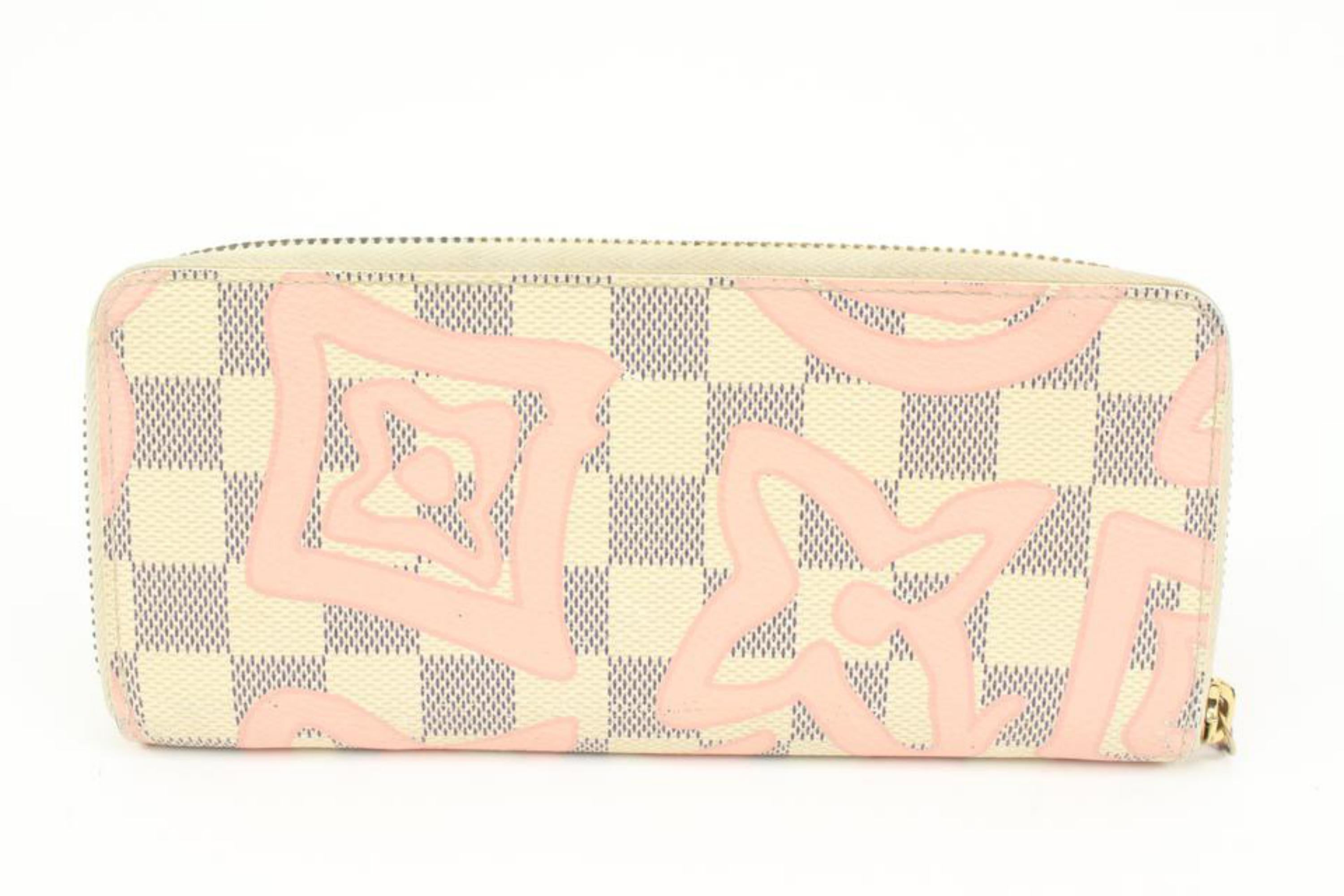 Louis Vuitton Damier Azur Tahitienne Clemence Brieftasche Reißverschluss Langer Reißverschluss 1