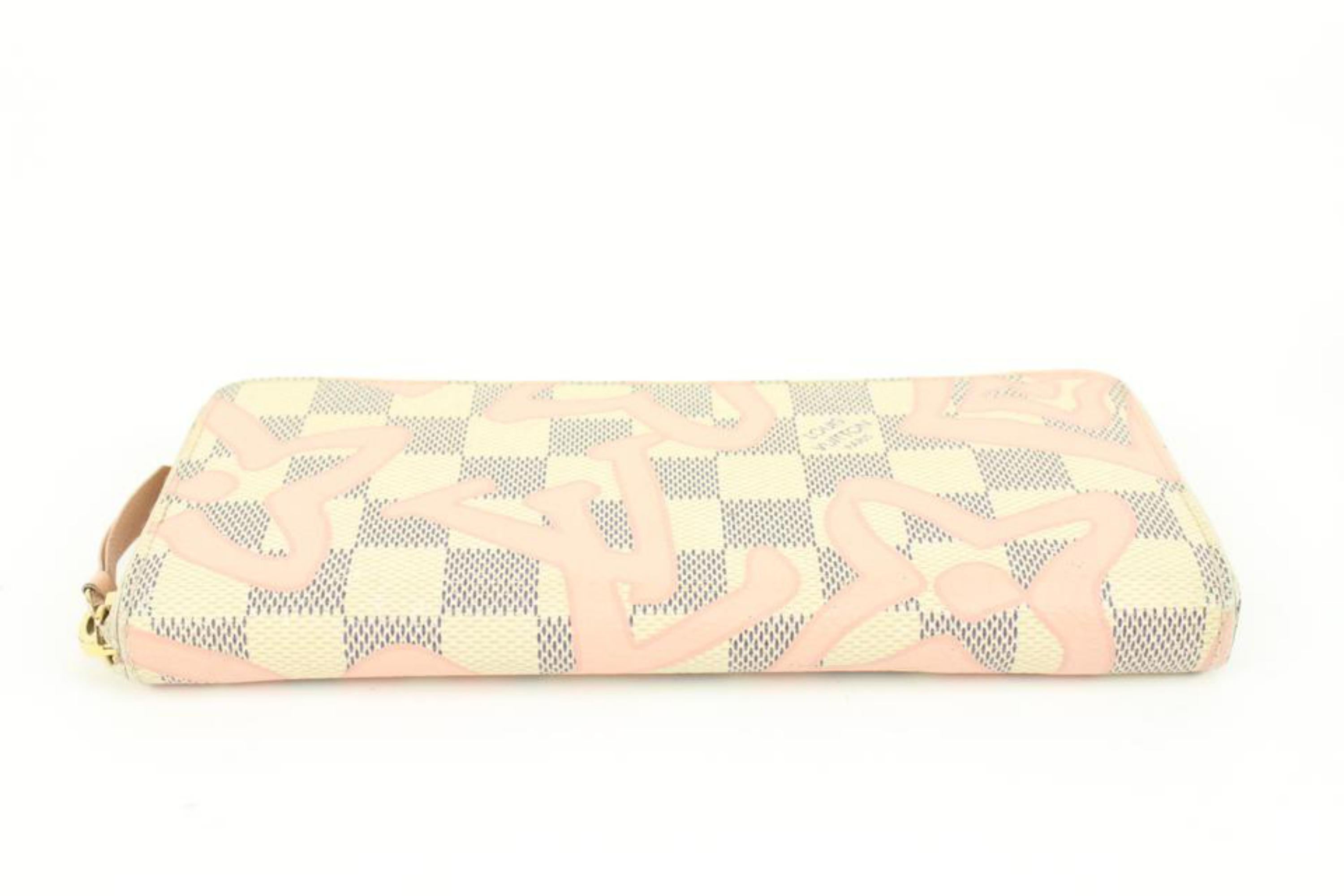 Women's Louis Vuitton Damier Azur Tahitienne Clemence Wallet Zippy Long Zip Around   For Sale