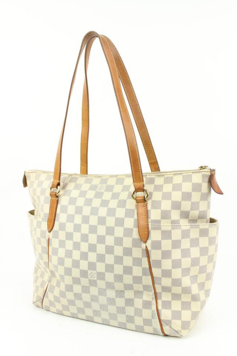 Louis Vuitton Damier Azur Totally MM Tote Bag Shoulder with Zip