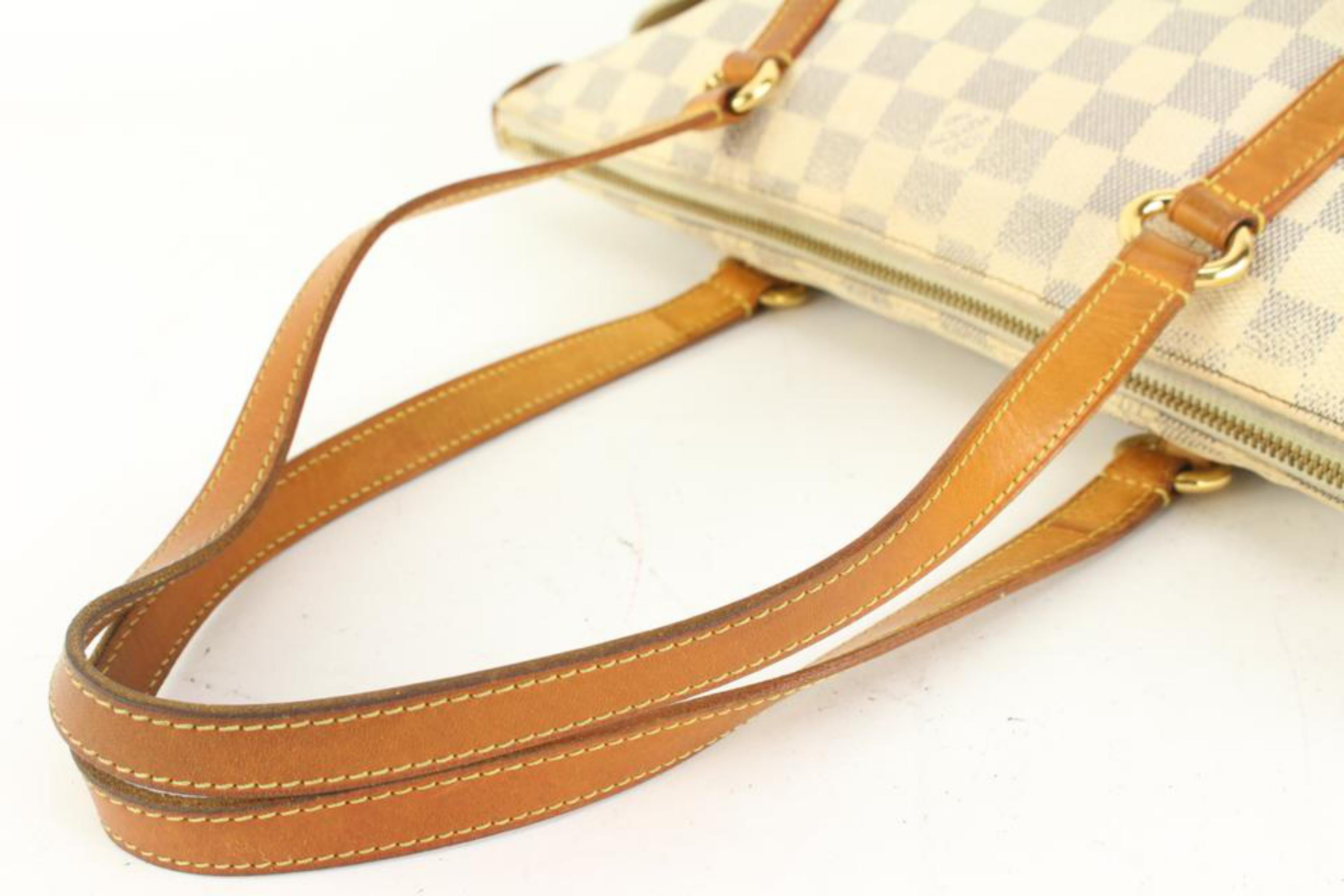 Louis Vuitton Damier Azur Totally PM Tote Bag 83lk67s In Fair Condition For Sale In Dix hills, NY