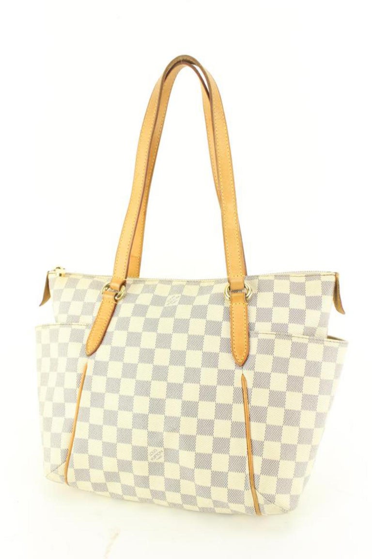 Louis Vuitton 2017 Pre-owned Damier Azur Tahitienne Neverfull mm Tote Bag - White