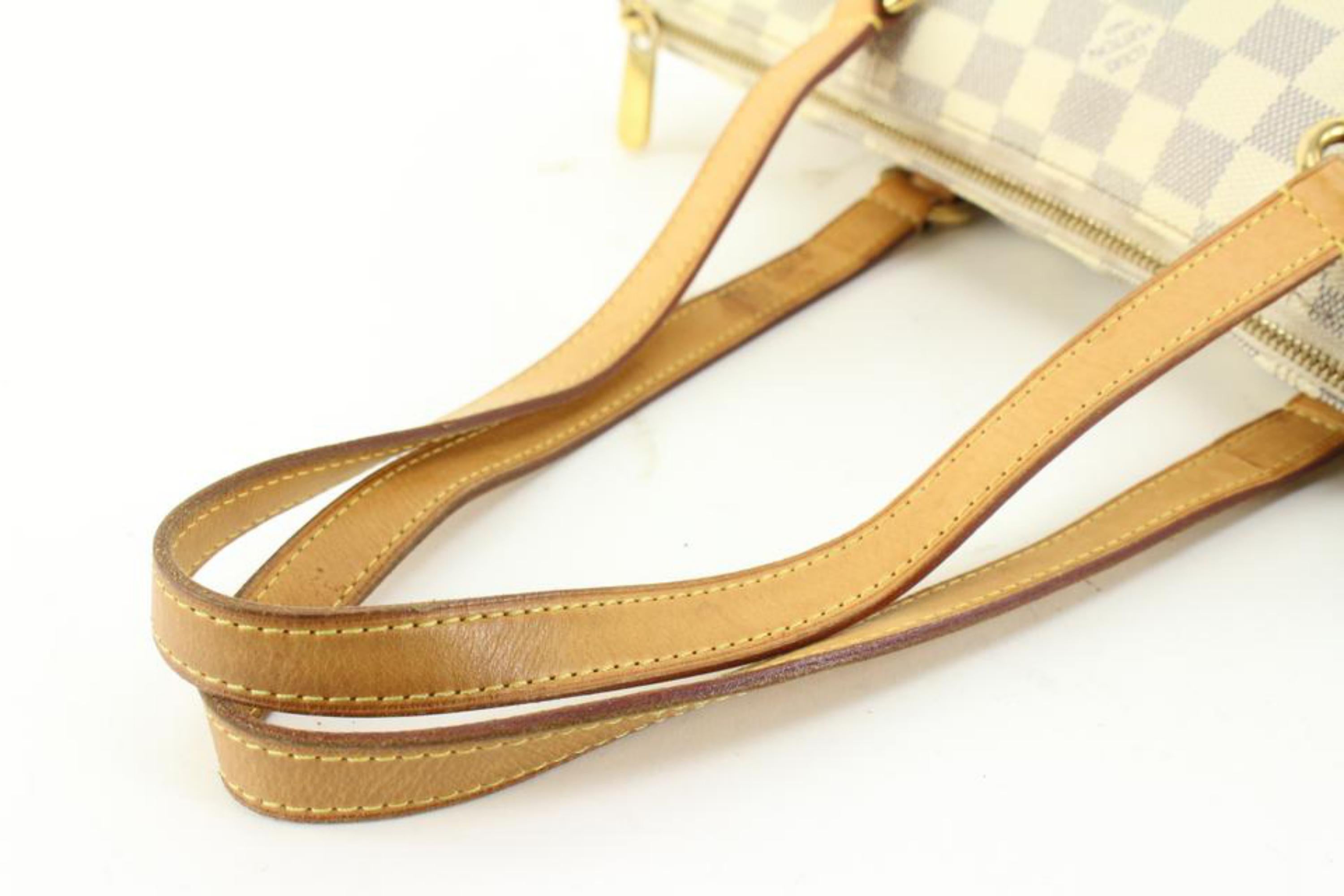 Women's Louis Vuitton Damier Azur Totally PM Zip Tote Shoulder Bag 97lz711s For Sale