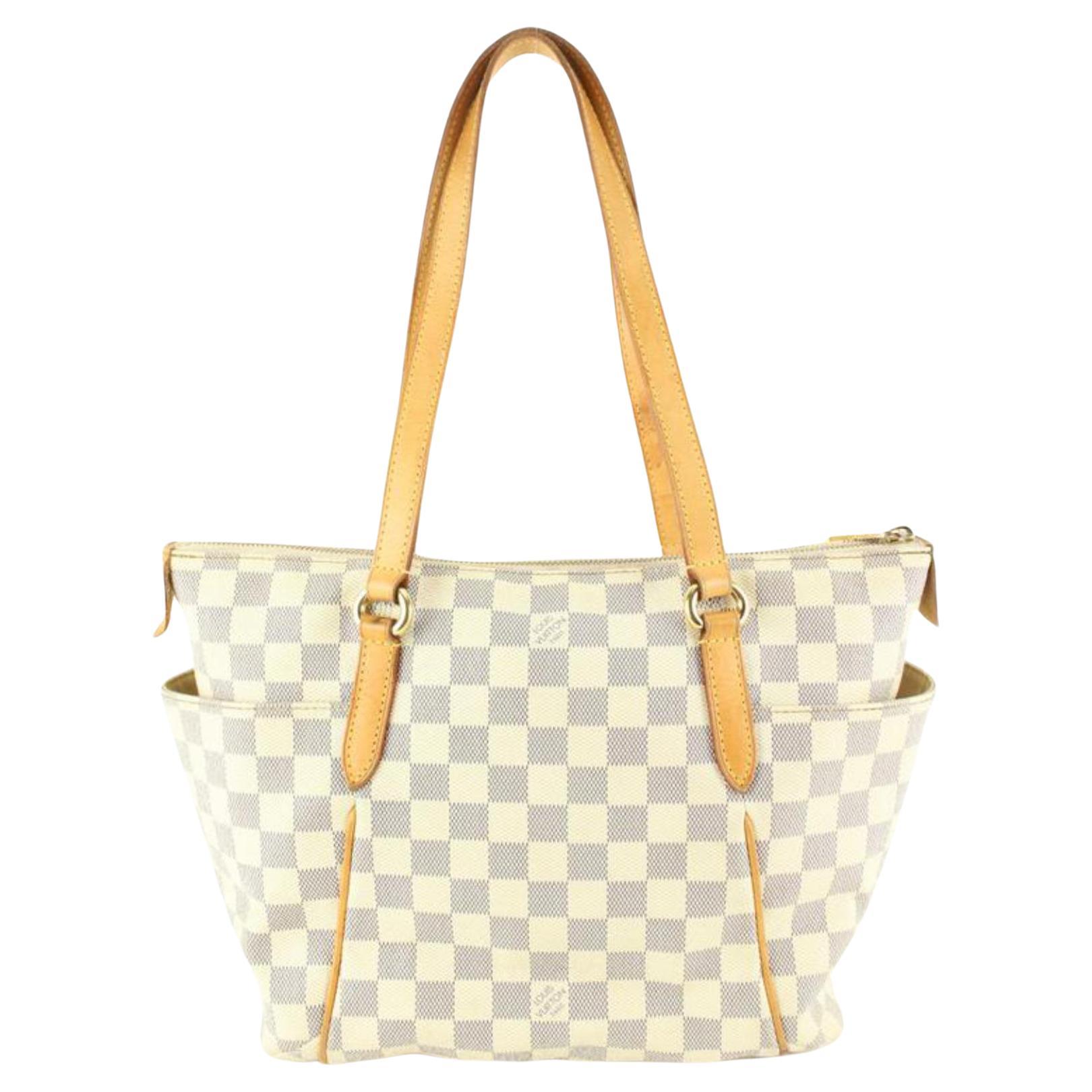 Louis Vuitton Damier Azur Totally PM Zip Tote Shoulder Bag 97lz711s For Sale