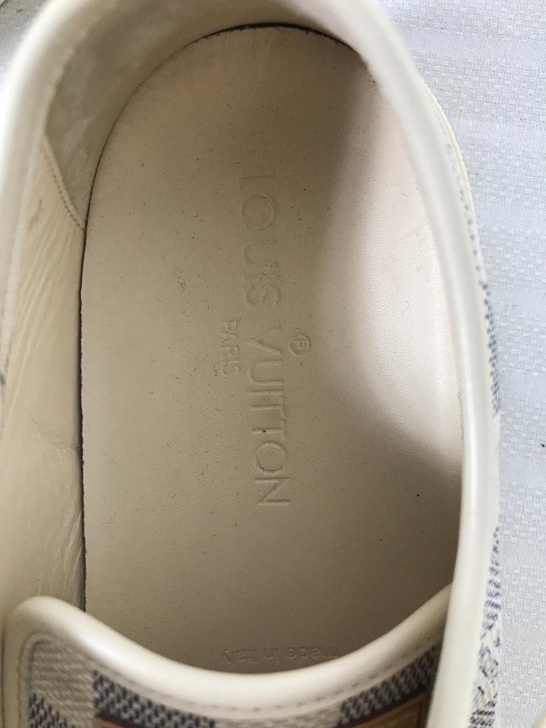 LOUIS VUITTON White & Gold Sneakers Shoes WOMENS 8 for Sale in