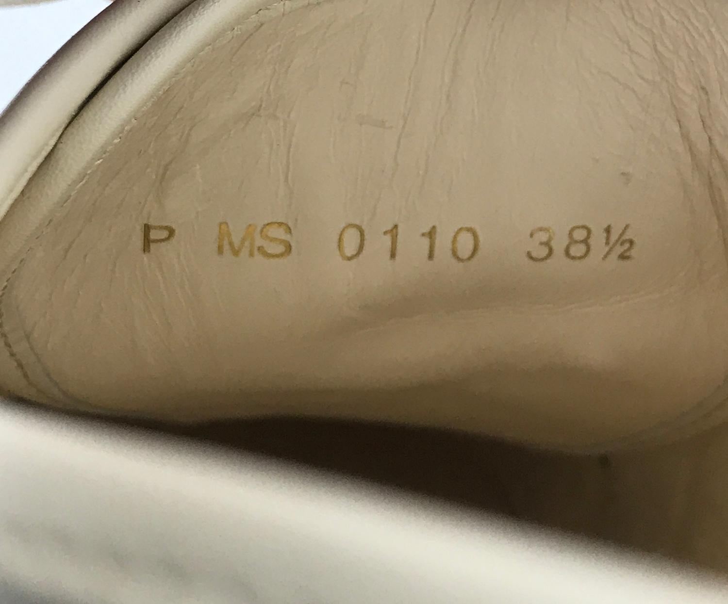 Louis Vuitton Damier Azur Womens Cream Leather Sneakers Gold Hardware 8 1/2 1