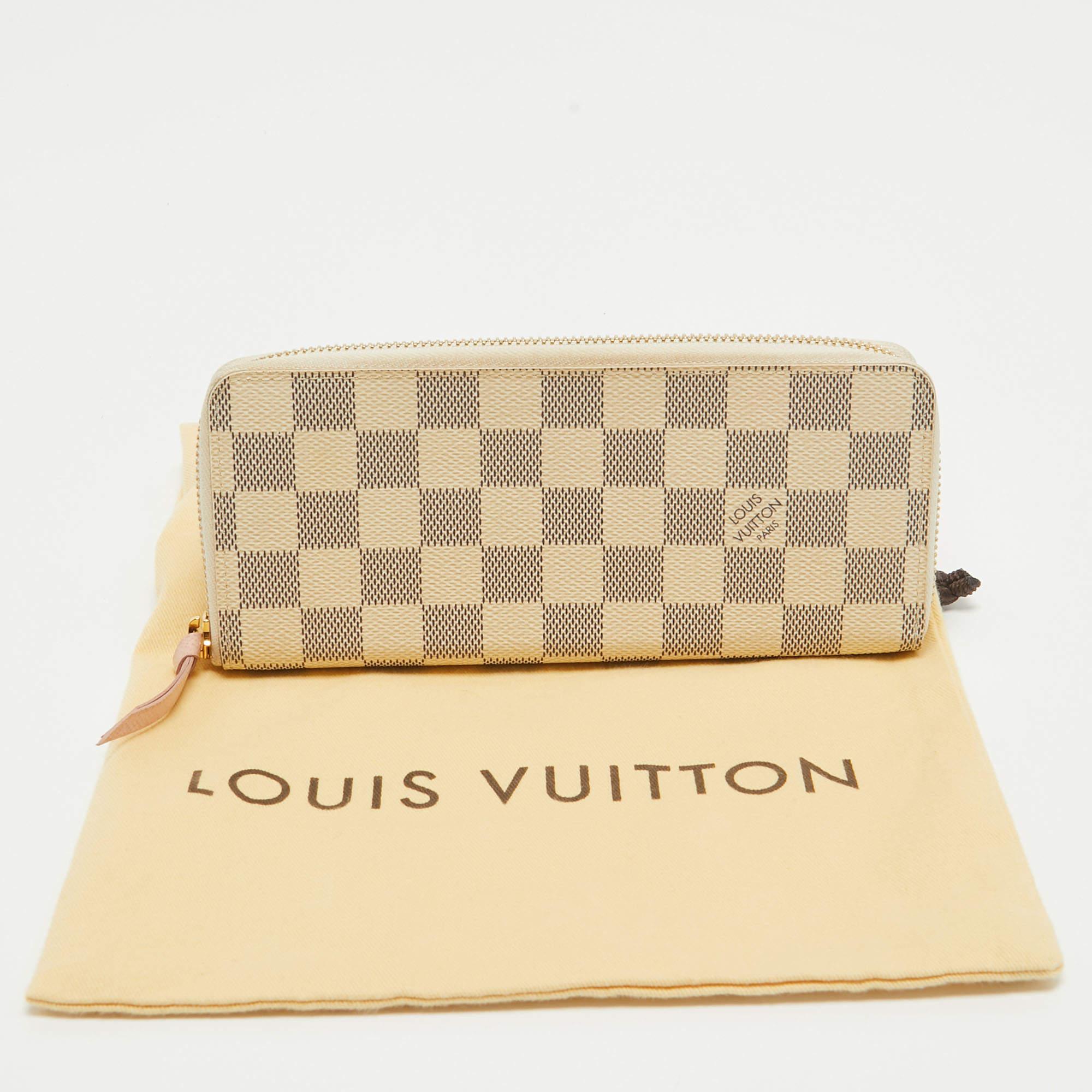 Louis Vuitton Damier Azure Canvas Clemence Wallet For Sale 4