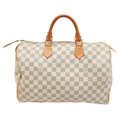 Louis Vuitton - Sac Speedy 35 en toile damier azur