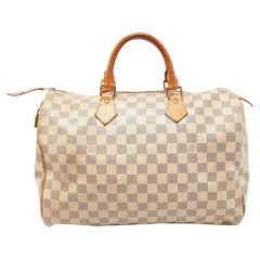 Louis Vuitton Damier Azure Canvas Speedy 35 Bag