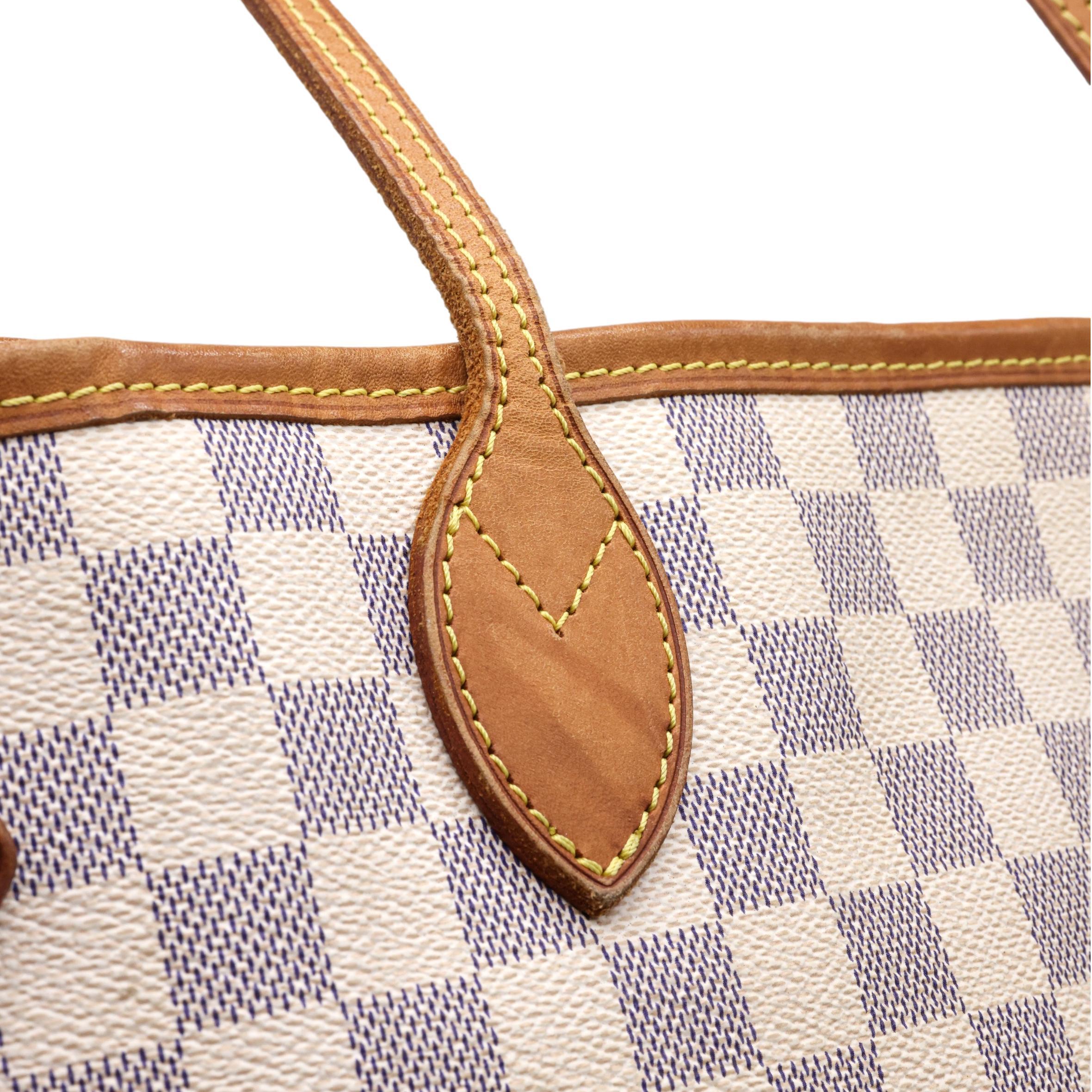 Louis Vuitton Damier Azure Neverfull Top Handle Tote Bag, France 2010. For Sale 2