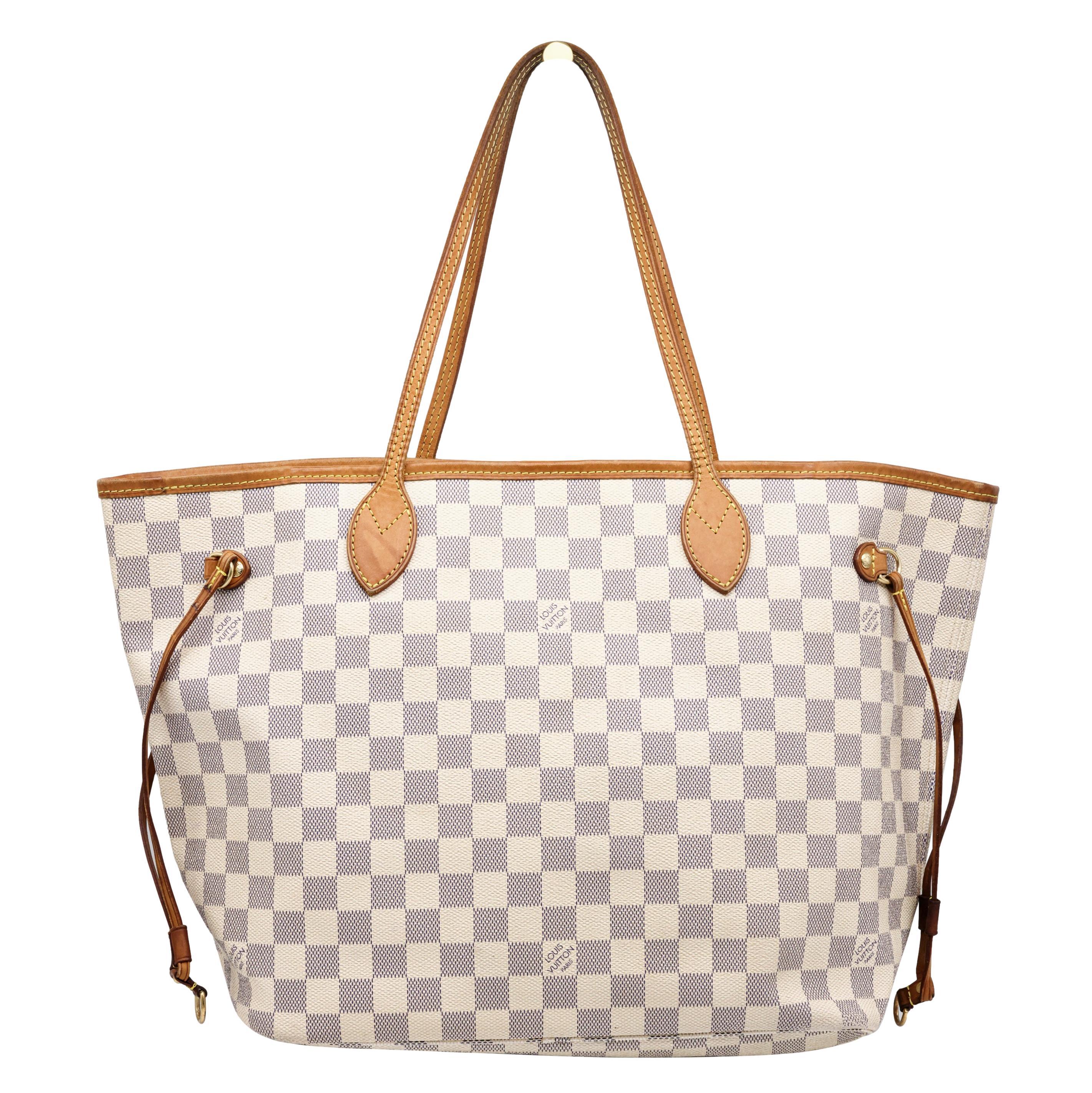 Louis Vuitton Damier Azure Neverfull Top Handle Tote Bag, France 2010. The iconic 