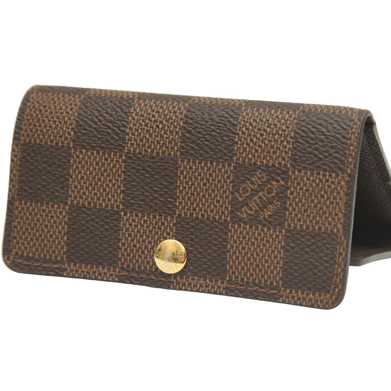 LOUIS VUITTON Damier Canvas 6 KEY HOLDER Case Vachetta Leather Snap In Good Condition For Sale In Hollywood, FL