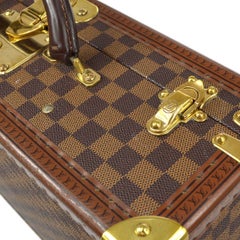 LOUIS VUITTON Damier Canvas Gold Leather Trunk Travel Case