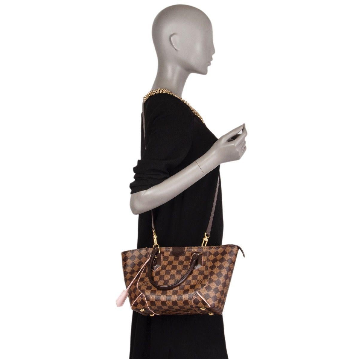 Women's LOUIS VUITTON Damier canvas Rose Ballerine CAISSA PM Tote Shoulder Bag