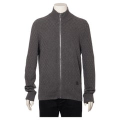 Damier-Strickjacke von Louis Vuitton in Dunkelgrau