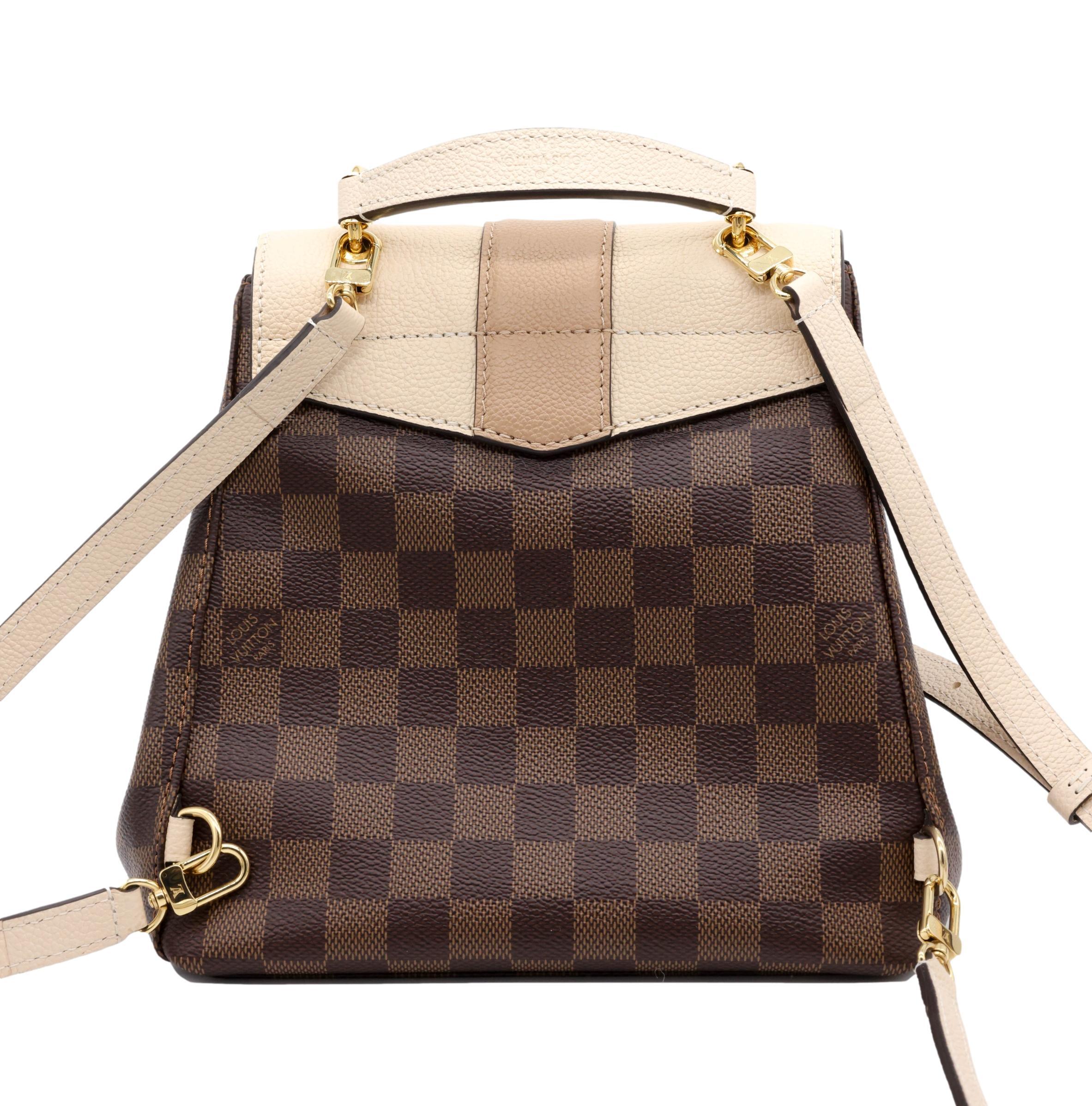 Black Louis Vuitton Damier Clapton Convertible Backpack Top Handle Shoulder Bag, 2018.