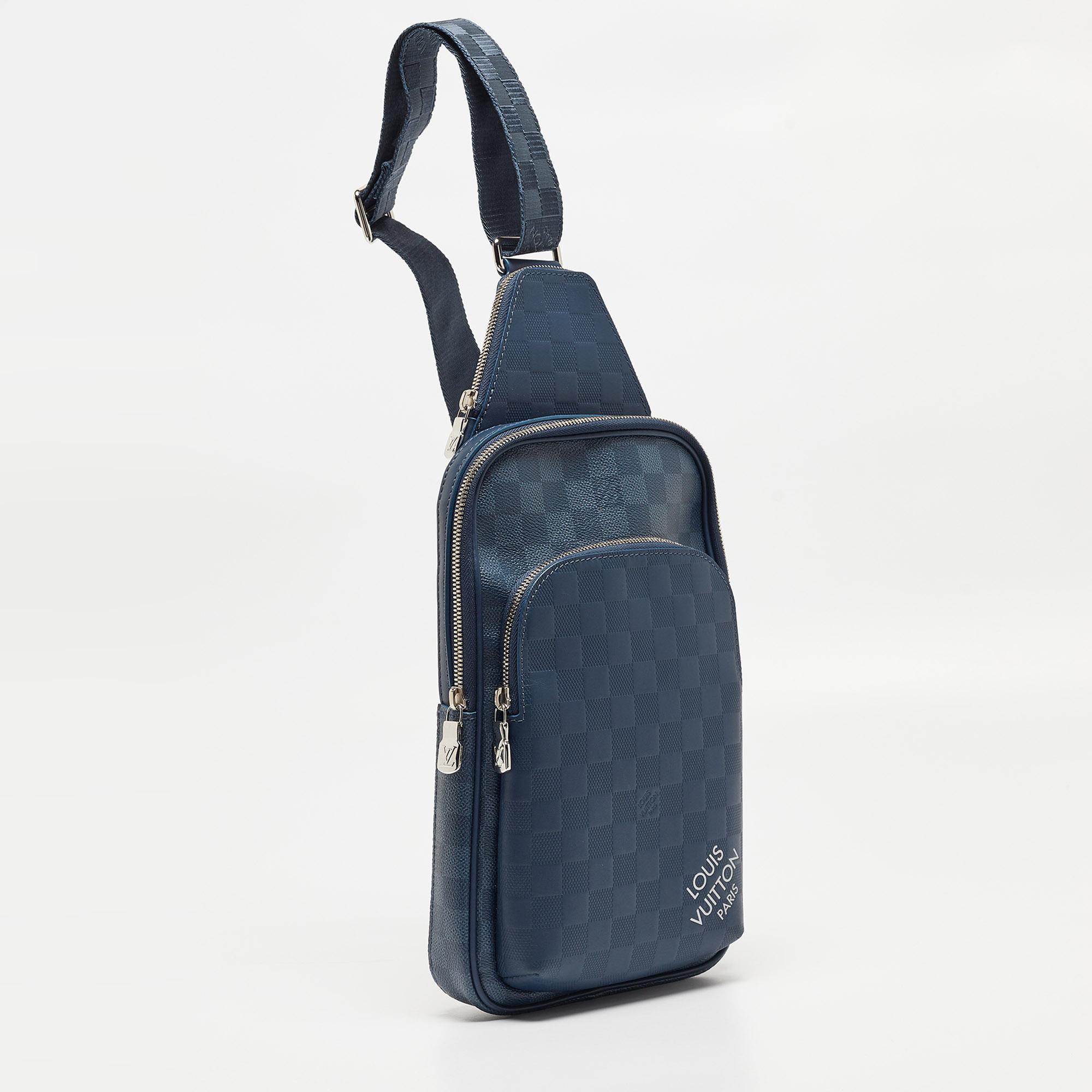 Louis Vuitton Damier Cobalt Canvas and Blue Sapphire Damier Infini Avenue Bag 8