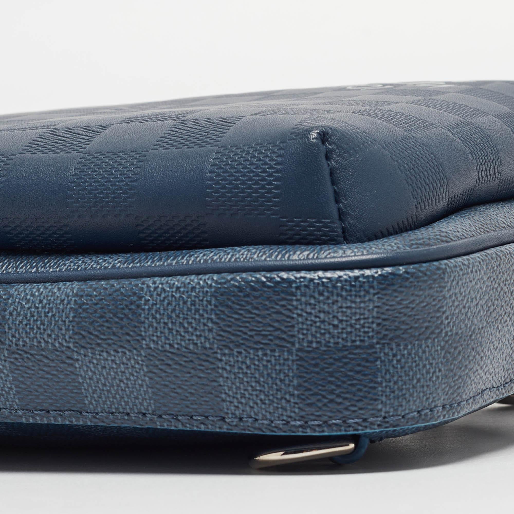 Louis Vuitton Damier Cobalt Canvas and Blue Sapphire Damier Infini Avenue Bag 3