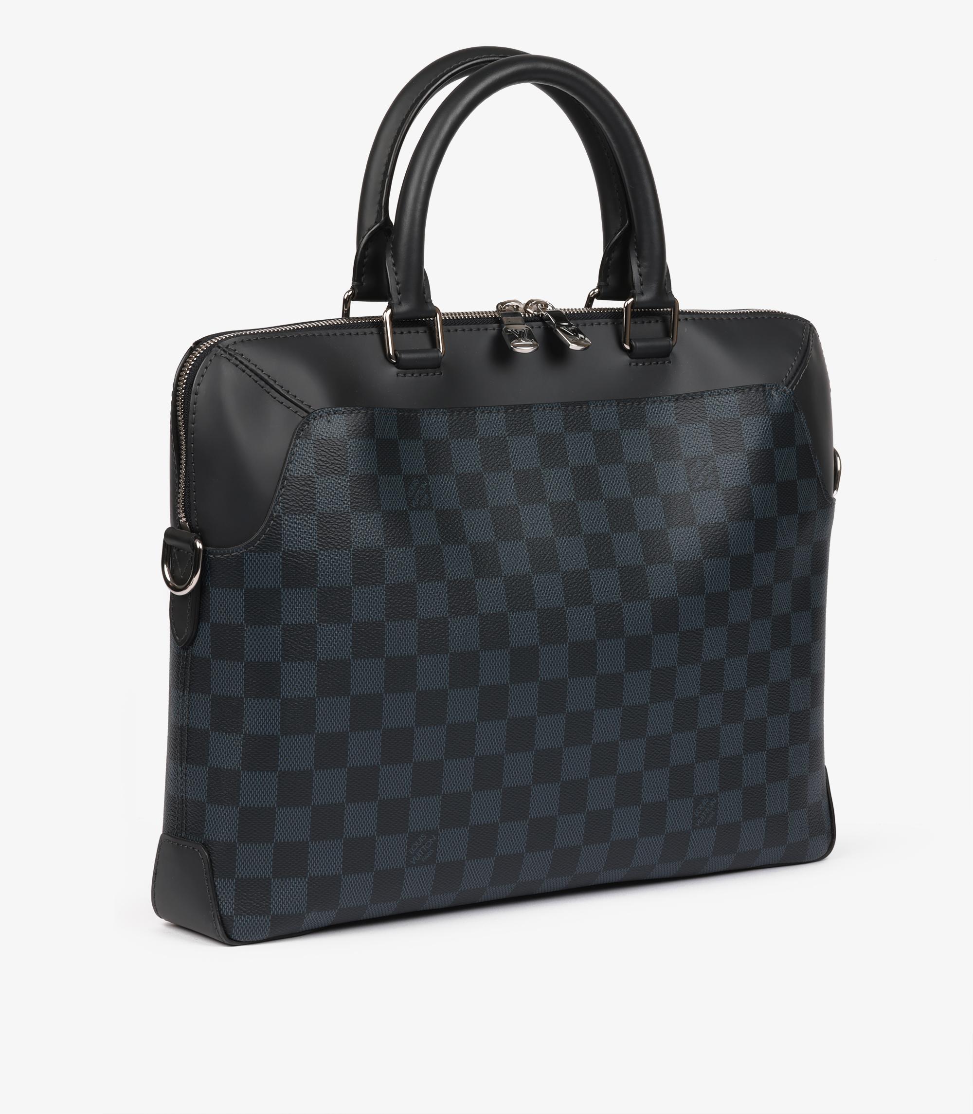 Louis Vuitton Damier Cobalt Coated Canvas Oliver Porte Dokumente (Schwarz) im Angebot