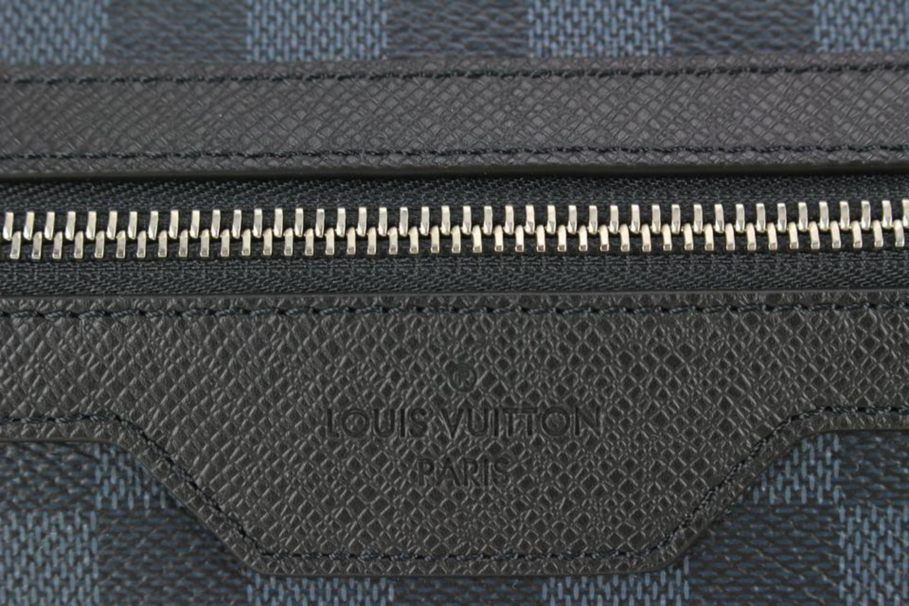 Women's or Men's Louis Vuitton Damier Cobalt Matchpoint Polochon Duffle Bag 1L26a For Sale