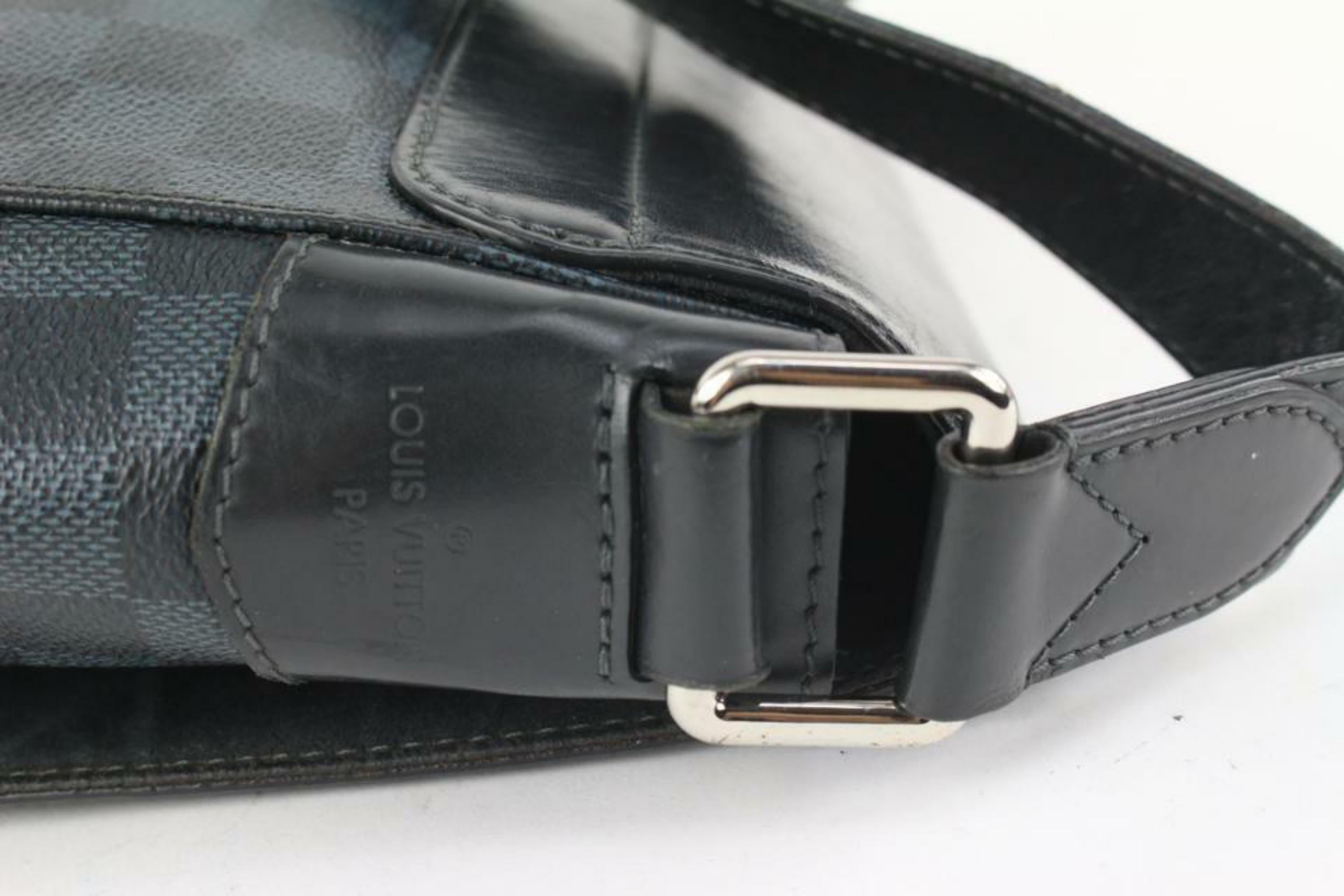 Women's Louis Vuitton Damier Cobalt Newport PM Messenger Crossbody Bag 910lv90