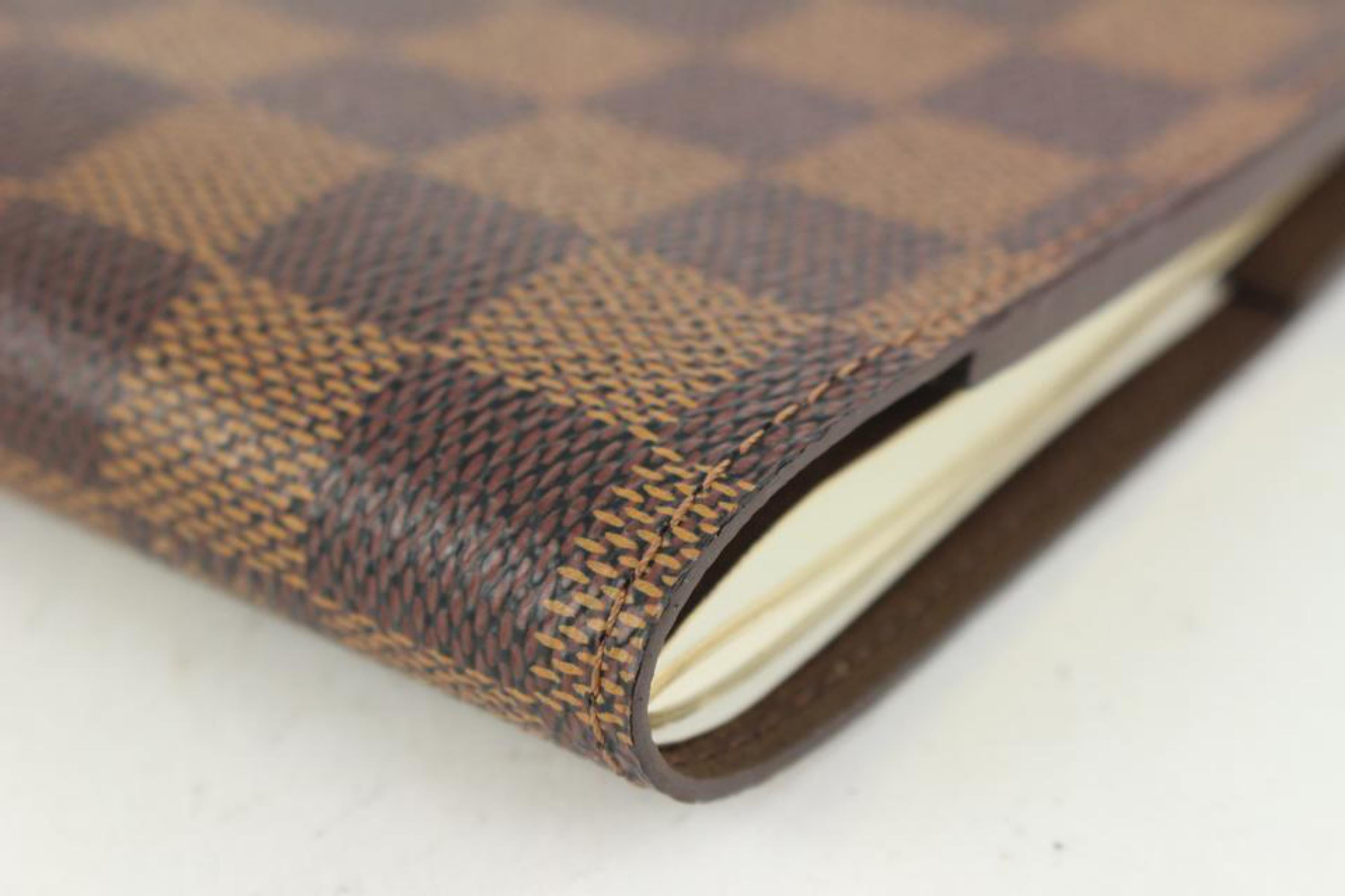 Women's or Men's Louis Vuitton Damier Ebene A5 Notebook Cover Folder Address Book 104lv38