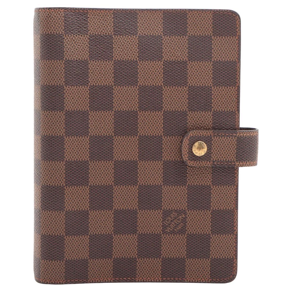 Louis Vuitton Damier Ebene Agenda MM Notebook Cover For Sale
