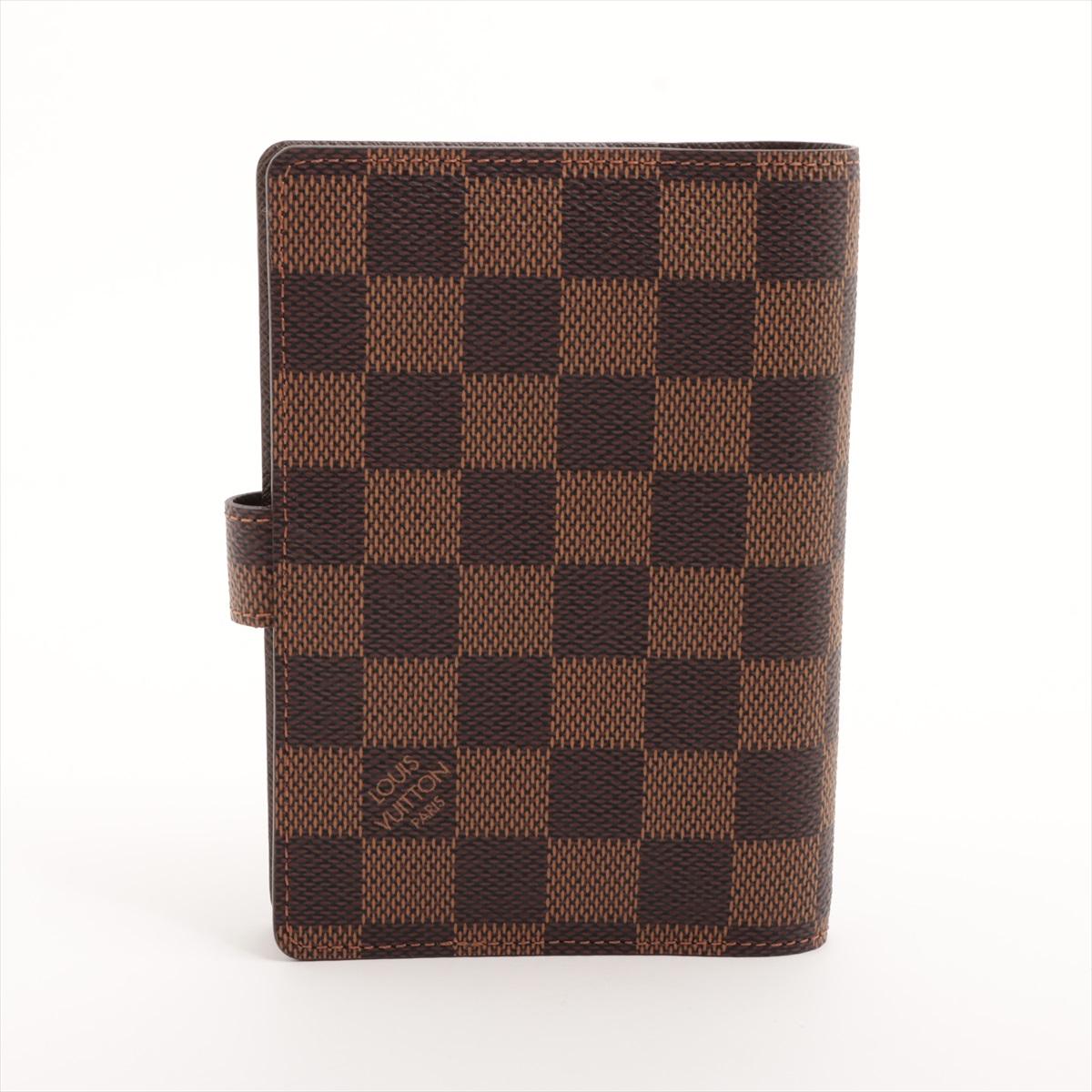 Brown Louis Vuitton Damier Ebene Agenda PM For Sale
