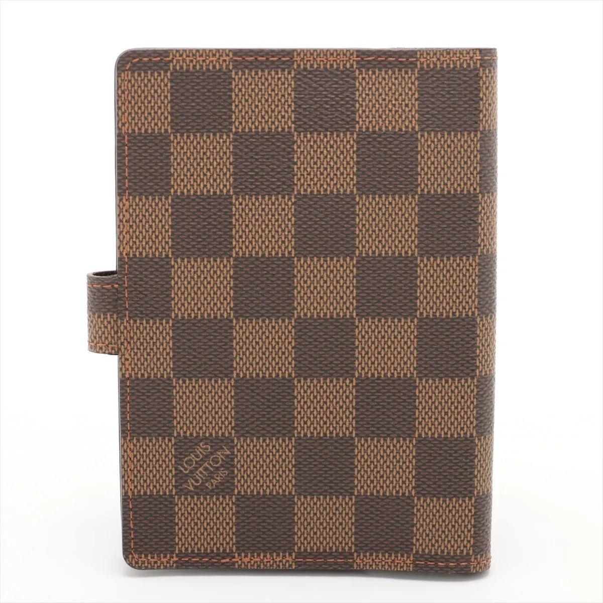 Brown Louis Vuitton Damier Ebene Agenda PM For Sale