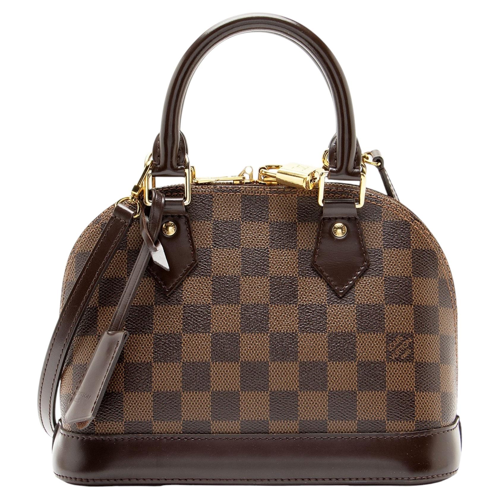 Louis Vuitton Damier Ebene Alma BB Satchel For Sale