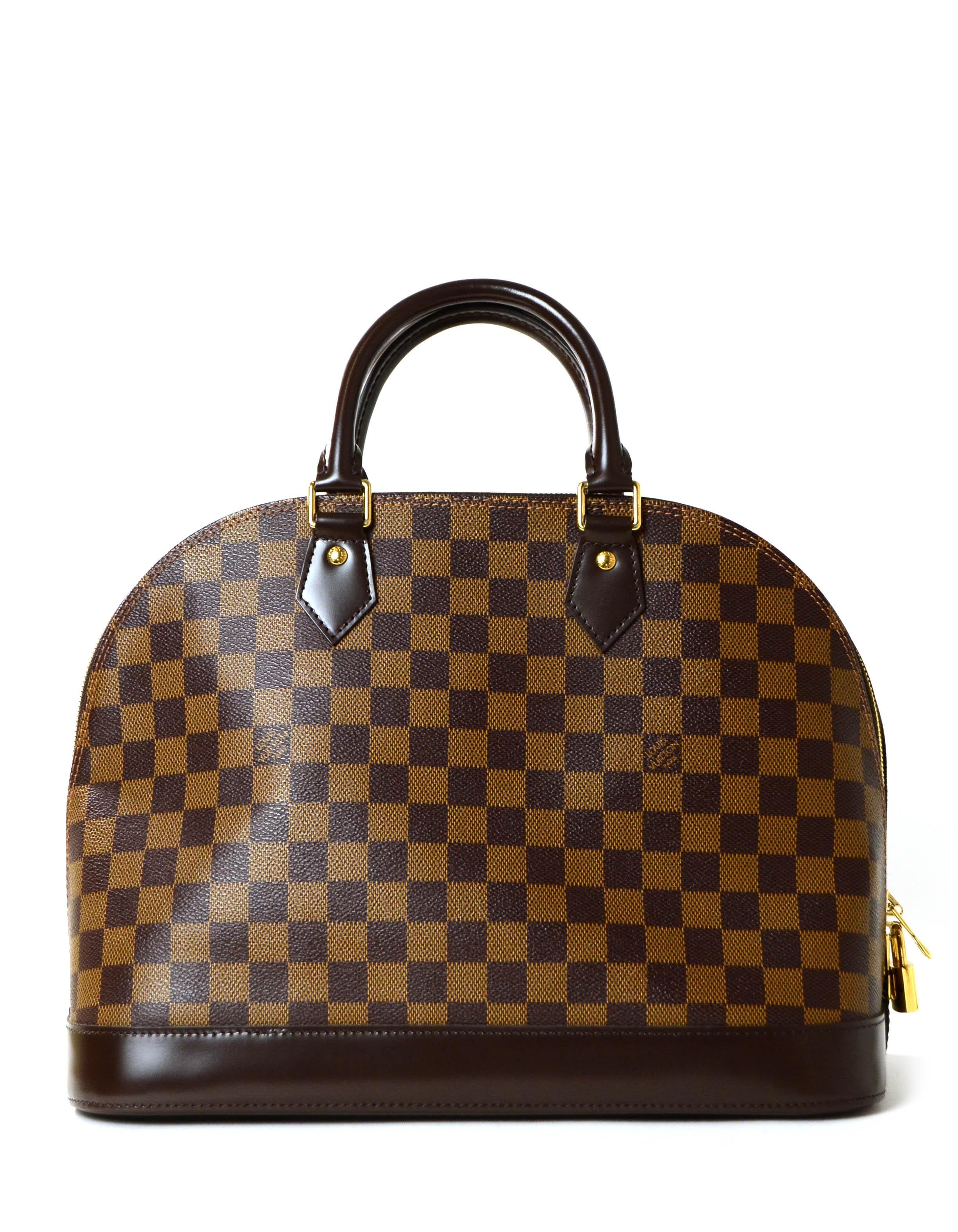 Black Louis Vuitton Damier Ebene Alma MM Bag w/ Box & Dustbag rt. $2, 000