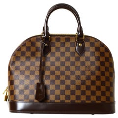 Louis Vuitton Damier Ebene Alma MM Bag w/ Box & Dustbag rt. $2, 000