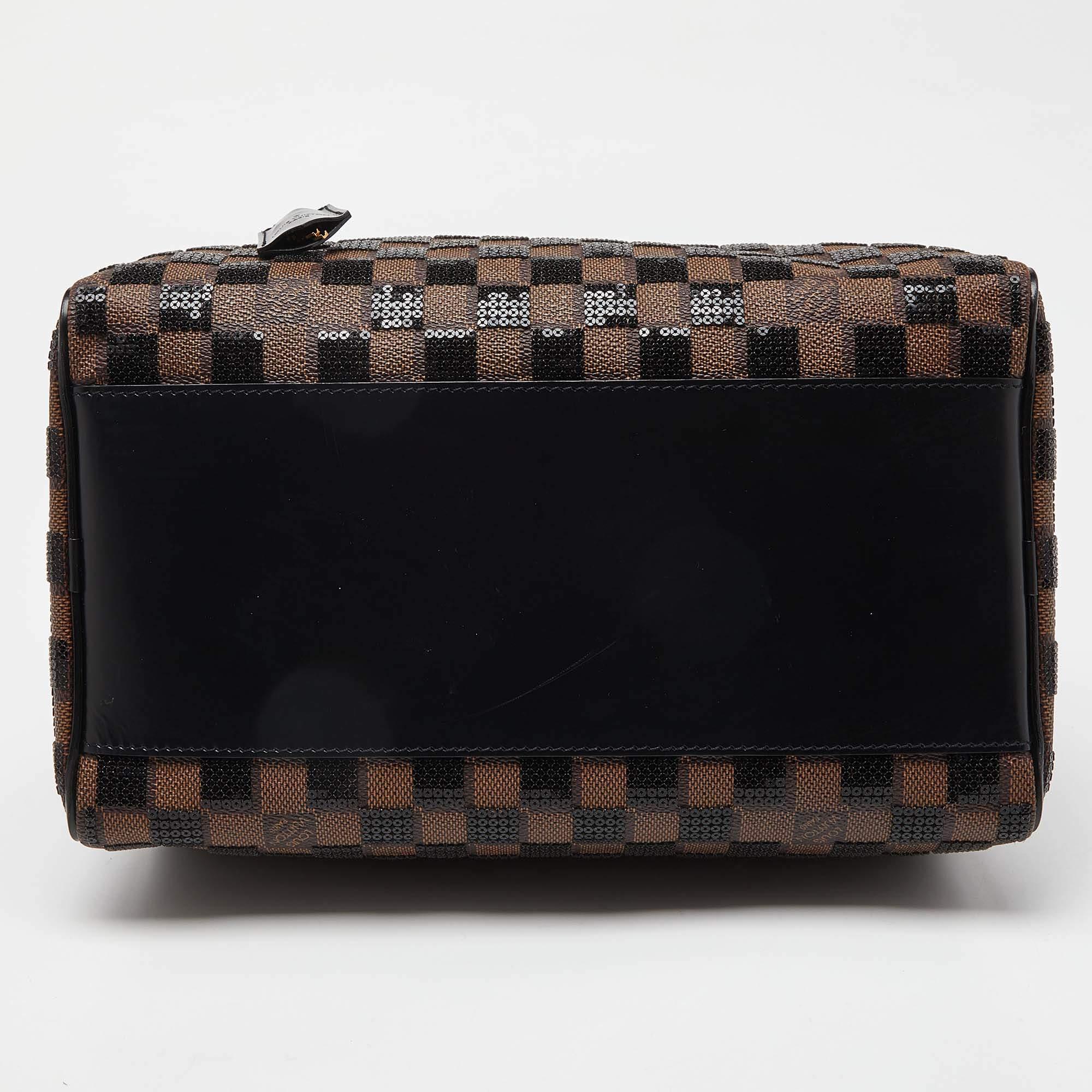 De las mujeres Bolso Louis Vuitton Damier Ebene y Lentejuelas Paillettes Edición Limitada Speedy 30