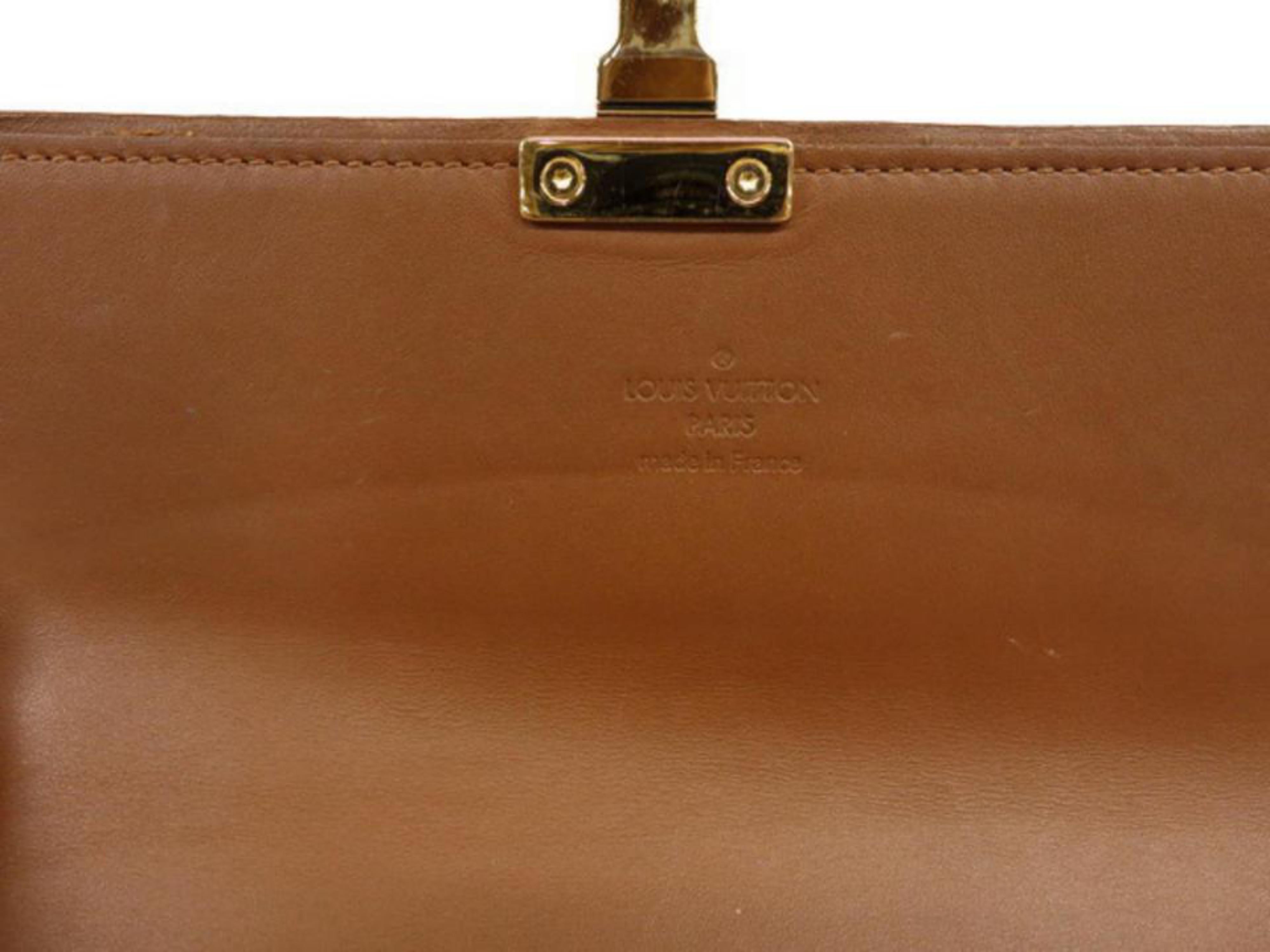 Louis Vuitton Damier Ebene Ascot Wallet 231368 Brown Coated Canvas Clutch  For Sale 7