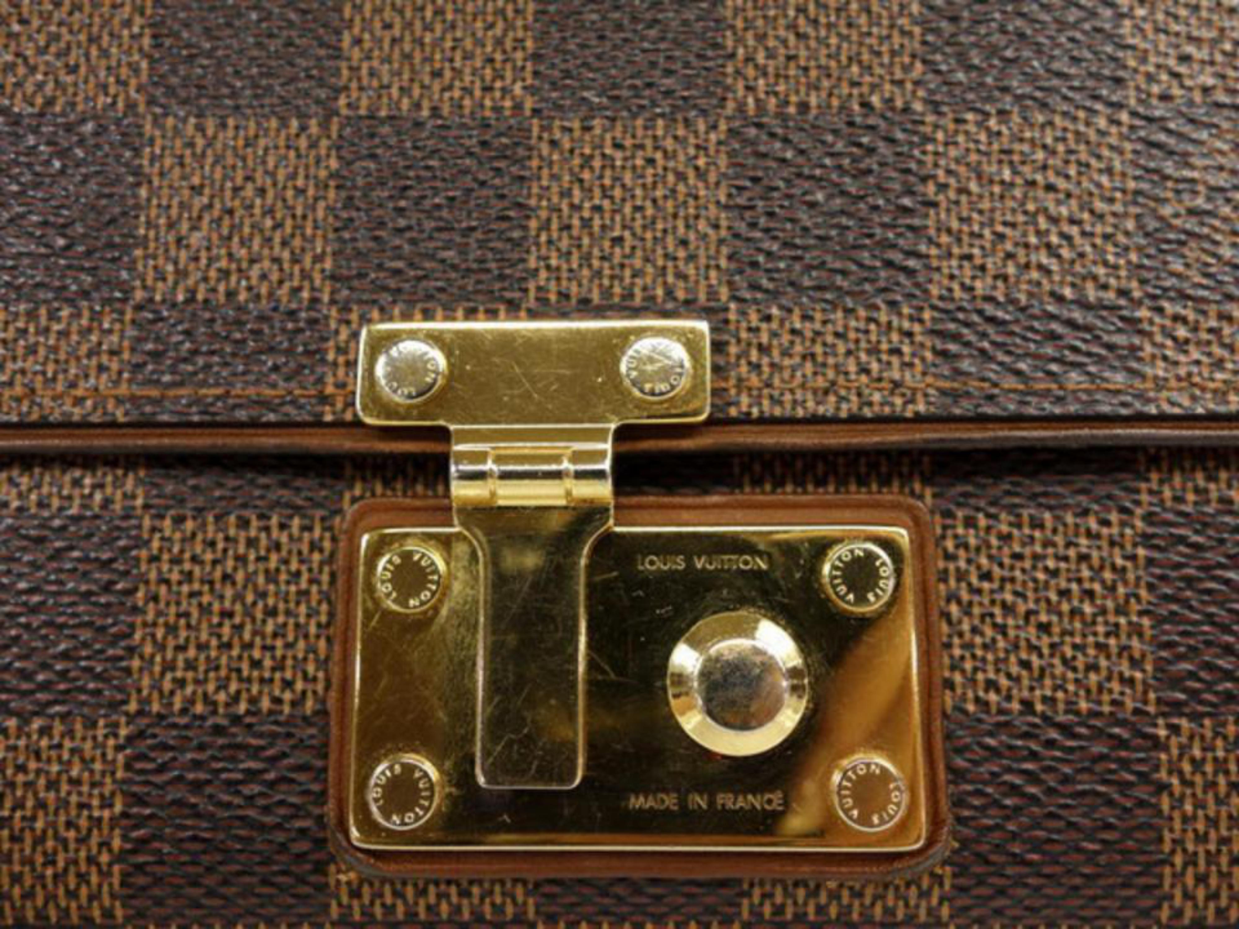 Louis Vuitton Damier Ebene Ascot Wallet 231368 Brown Coated Canvas Clutch  For Sale 8
